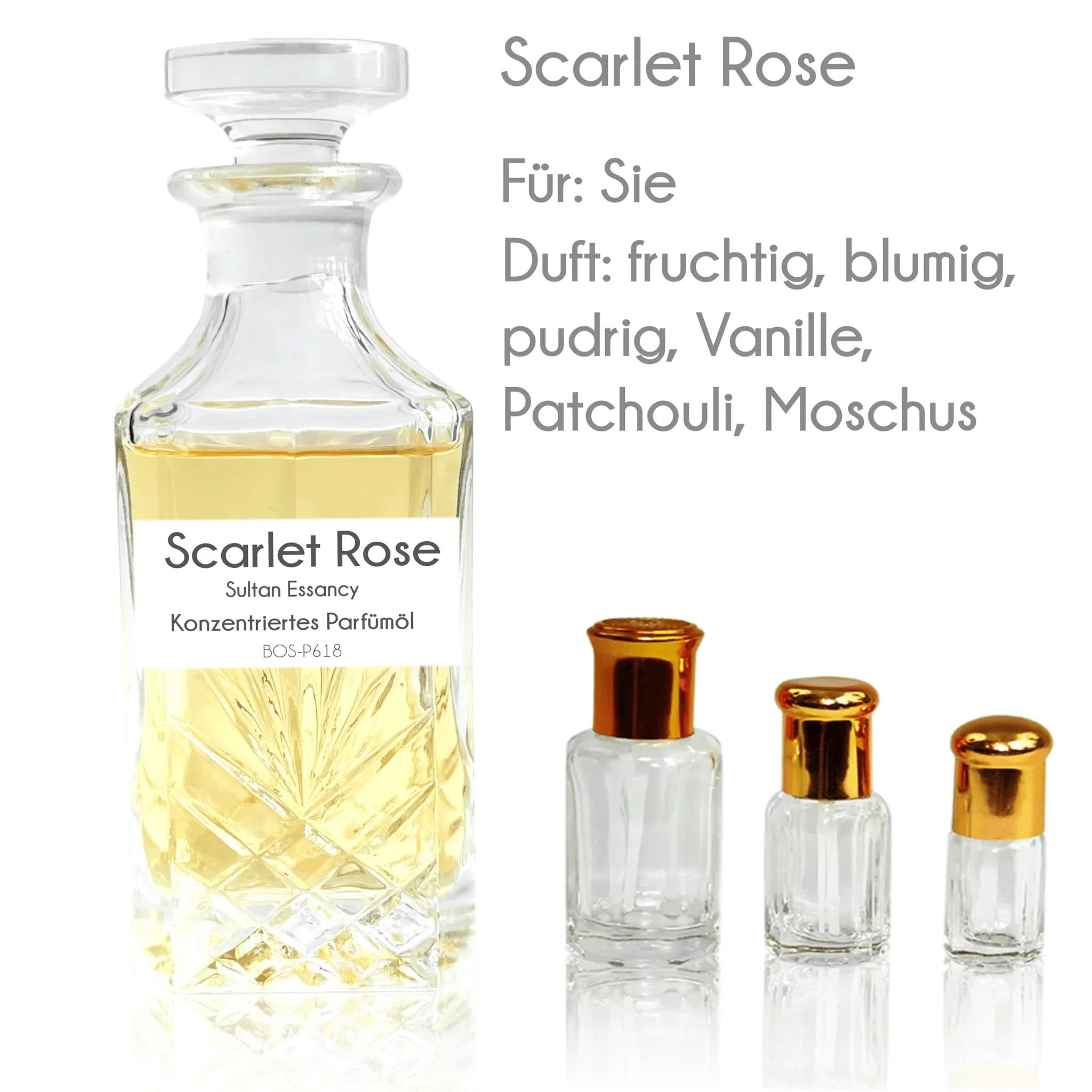 Konzentriertes Parfümöl Scarlet Rose Parfüm ohne Alkohol – Duft von Sultan Essancy | oriental - style.de
