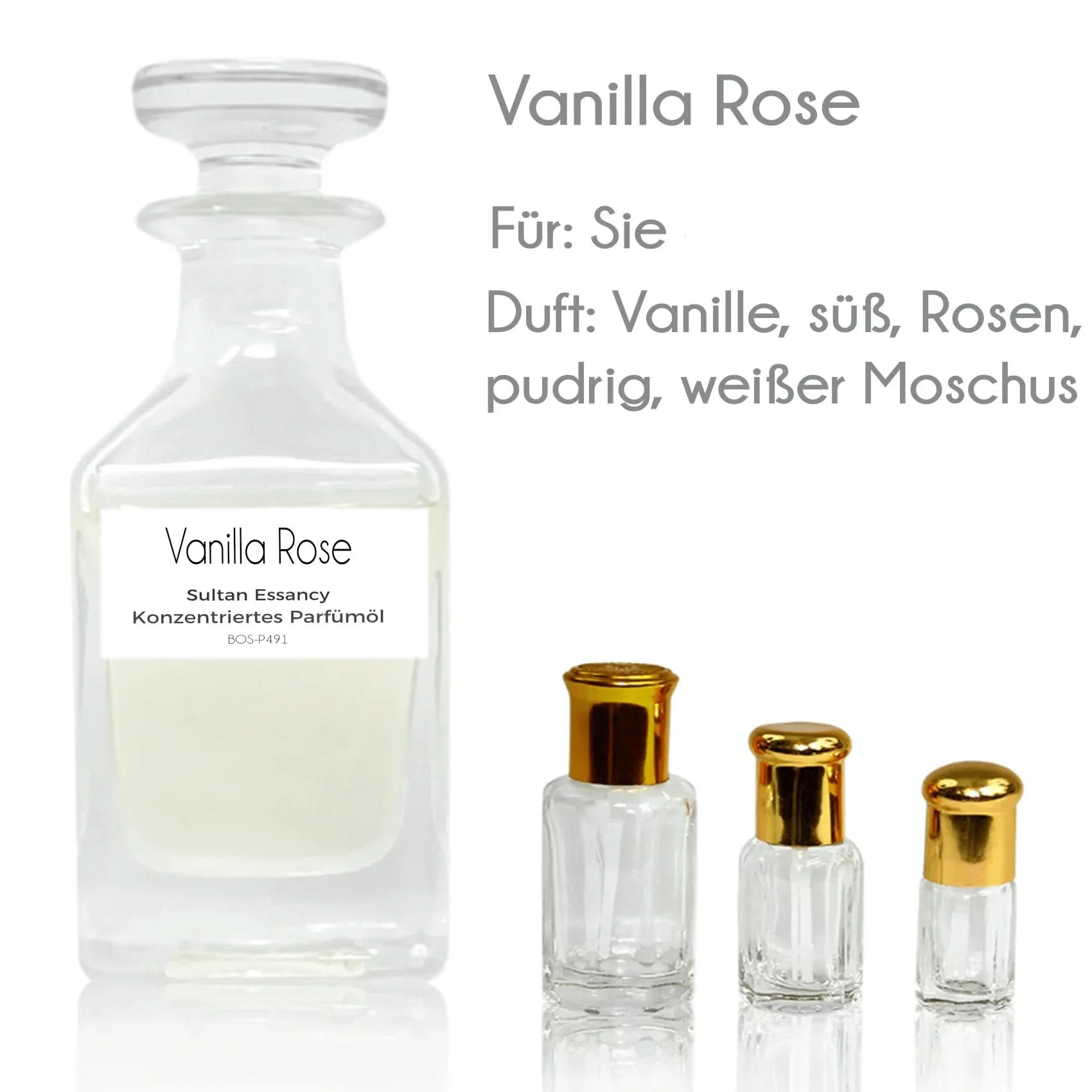 Parfümöl Vanilla Rose - Attar Parfüm ohne Alkohol – Duft von Sultan Essancy | oriental - style.de