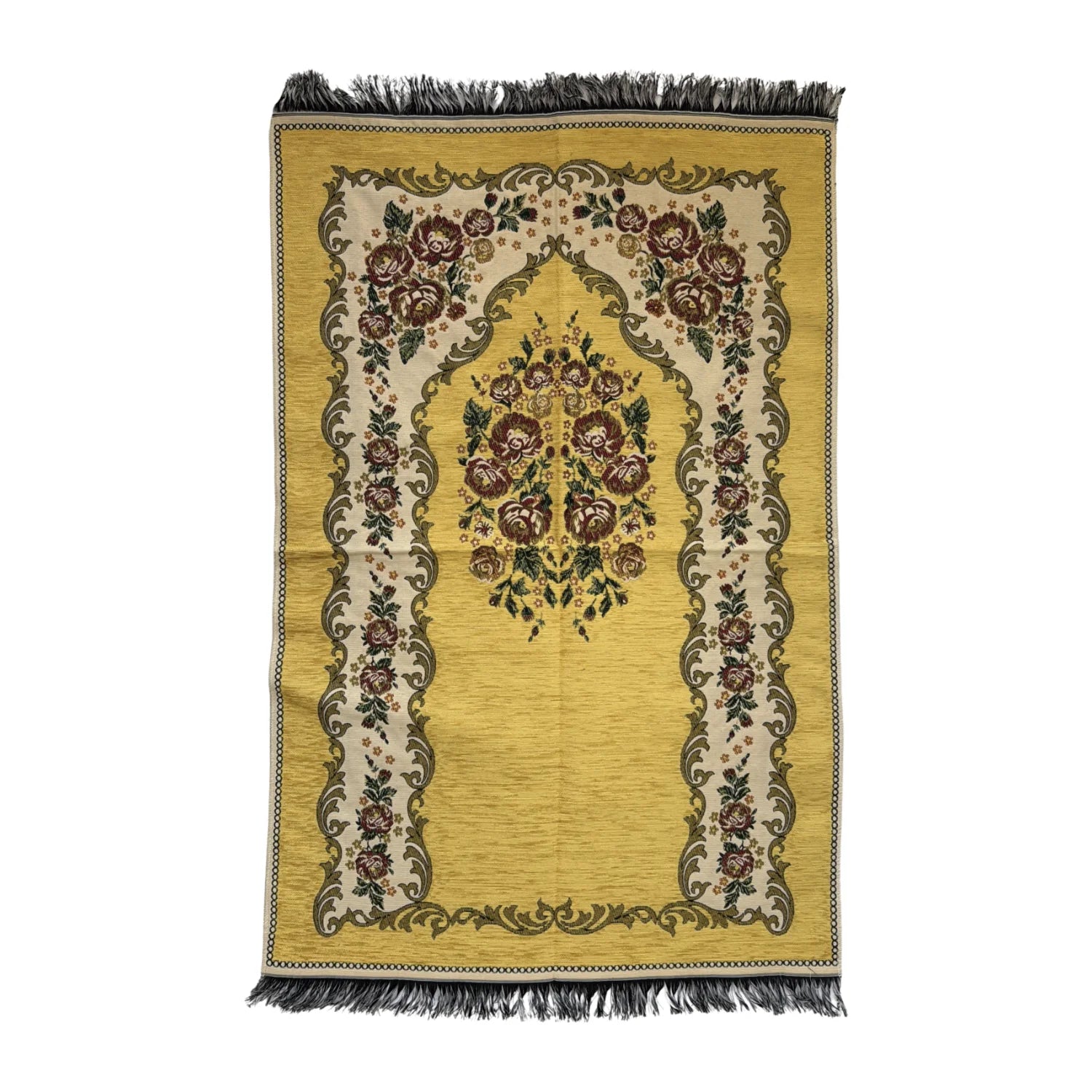 Gebetsteppich Seccade mit Mihrab in Safrangelb – Duft von Oriental - Style | oriental - style.de