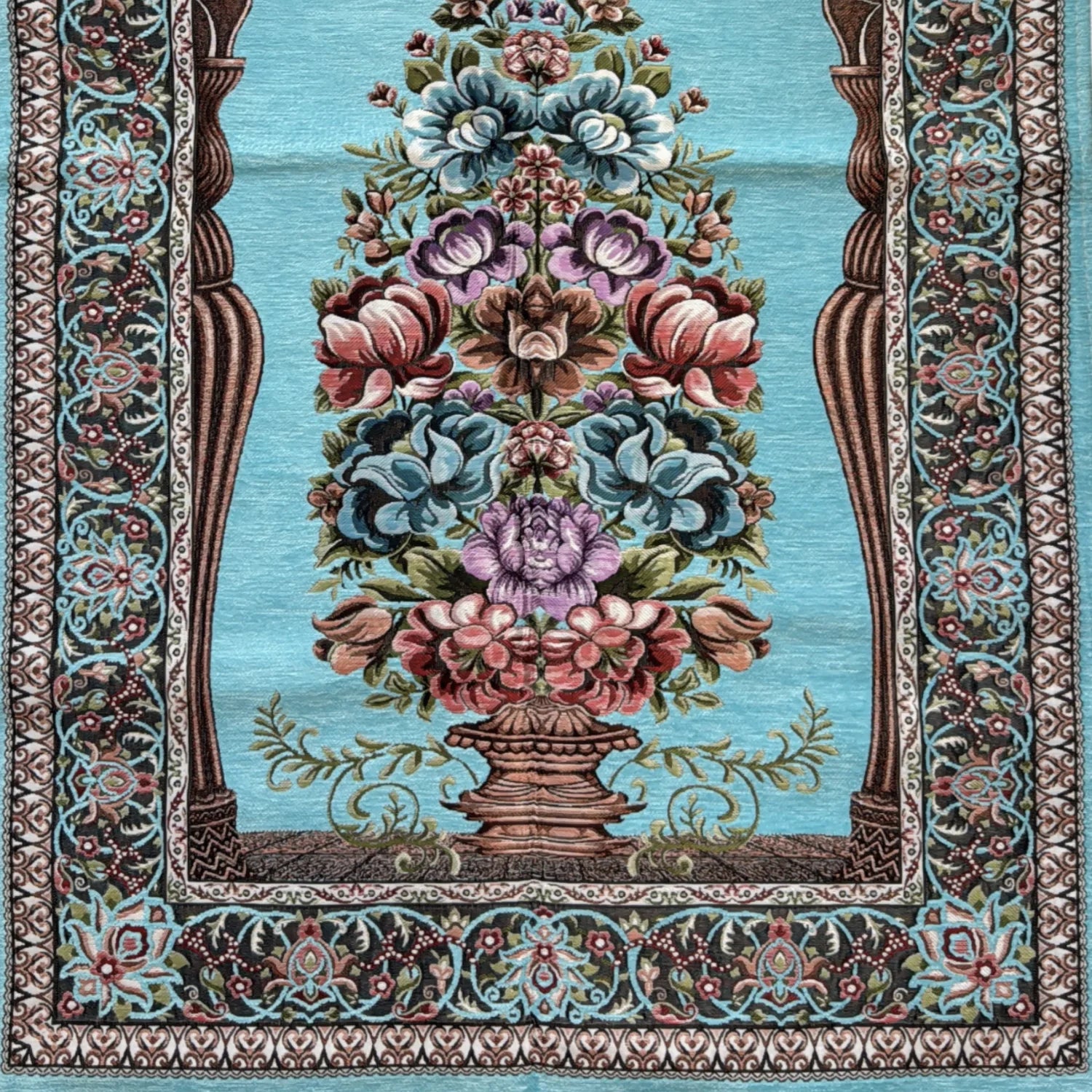 Gebetsteppich Luxus Seccade – Aqua Türkis – Duft von Oriental - Style | oriental - style.de
