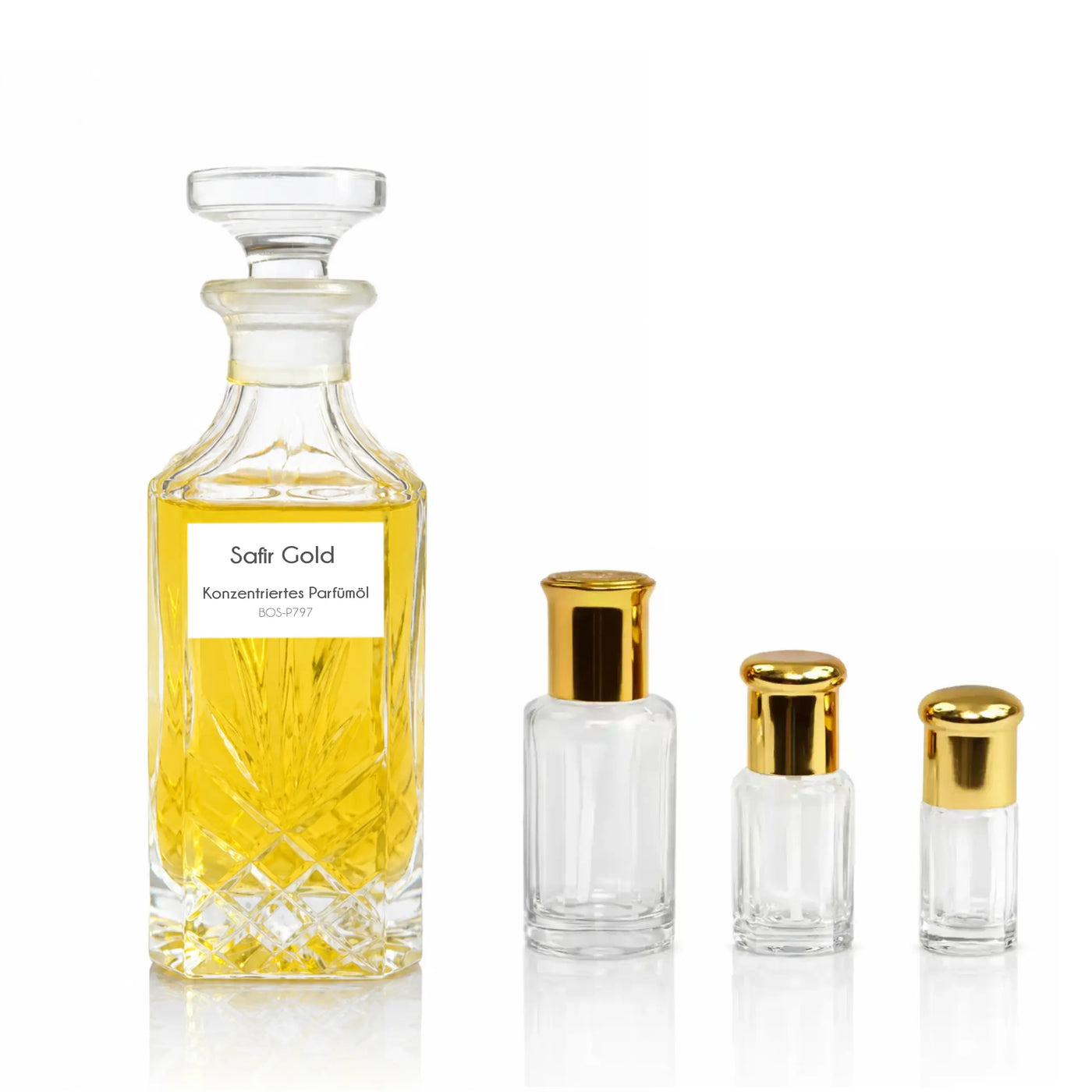 Safir Gold by Sultan Essancy perfume oil with apricot, raspberry, rose, vanilla and musk - Oriental-Style