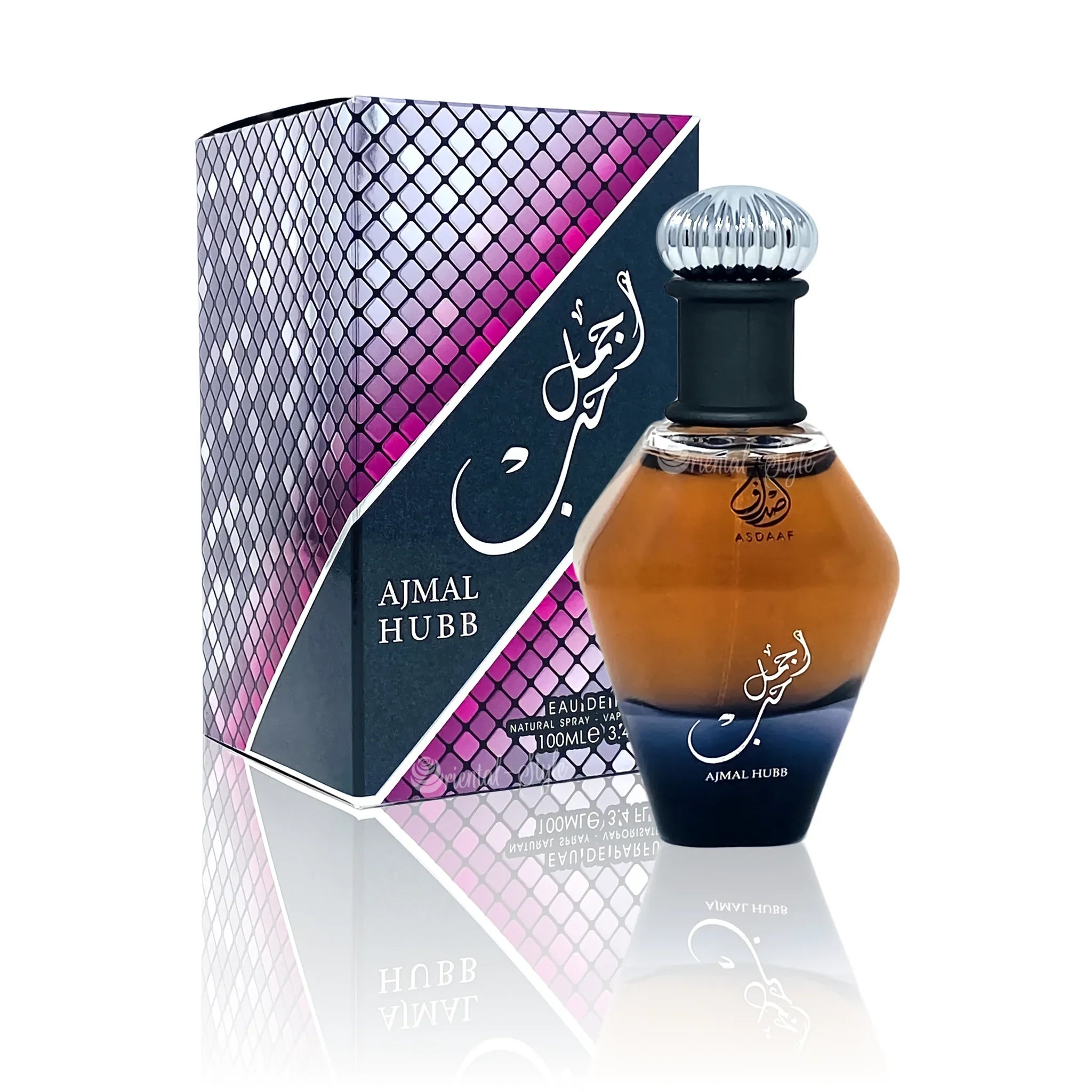 Ajmal Hubb Lattafa Eau de Parfum Flakon und Verpackung 100ml