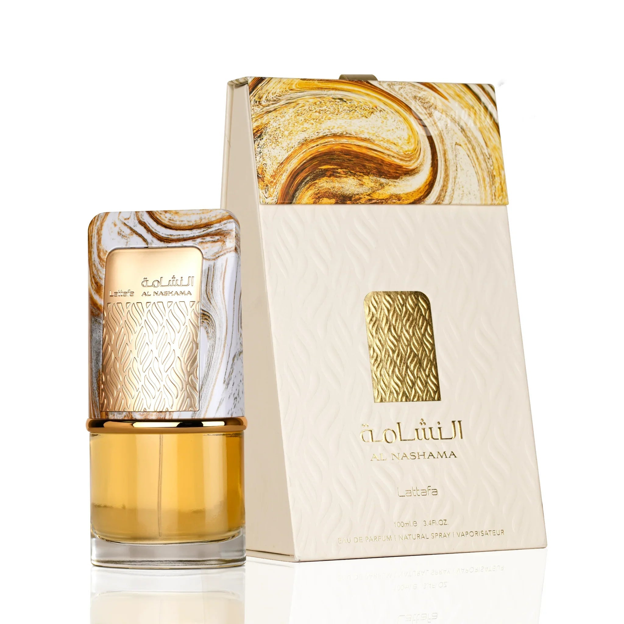Al Nashama Lattafa Eau de Parfum Flakon und Verpackung 100ml