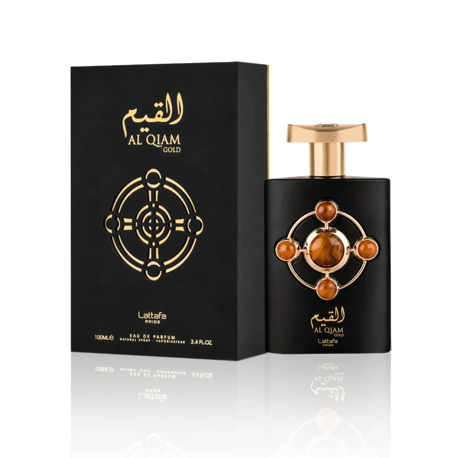 Al Qiam Gold Lattafa Eau de Parfum Flakon und Verpackung 100ml