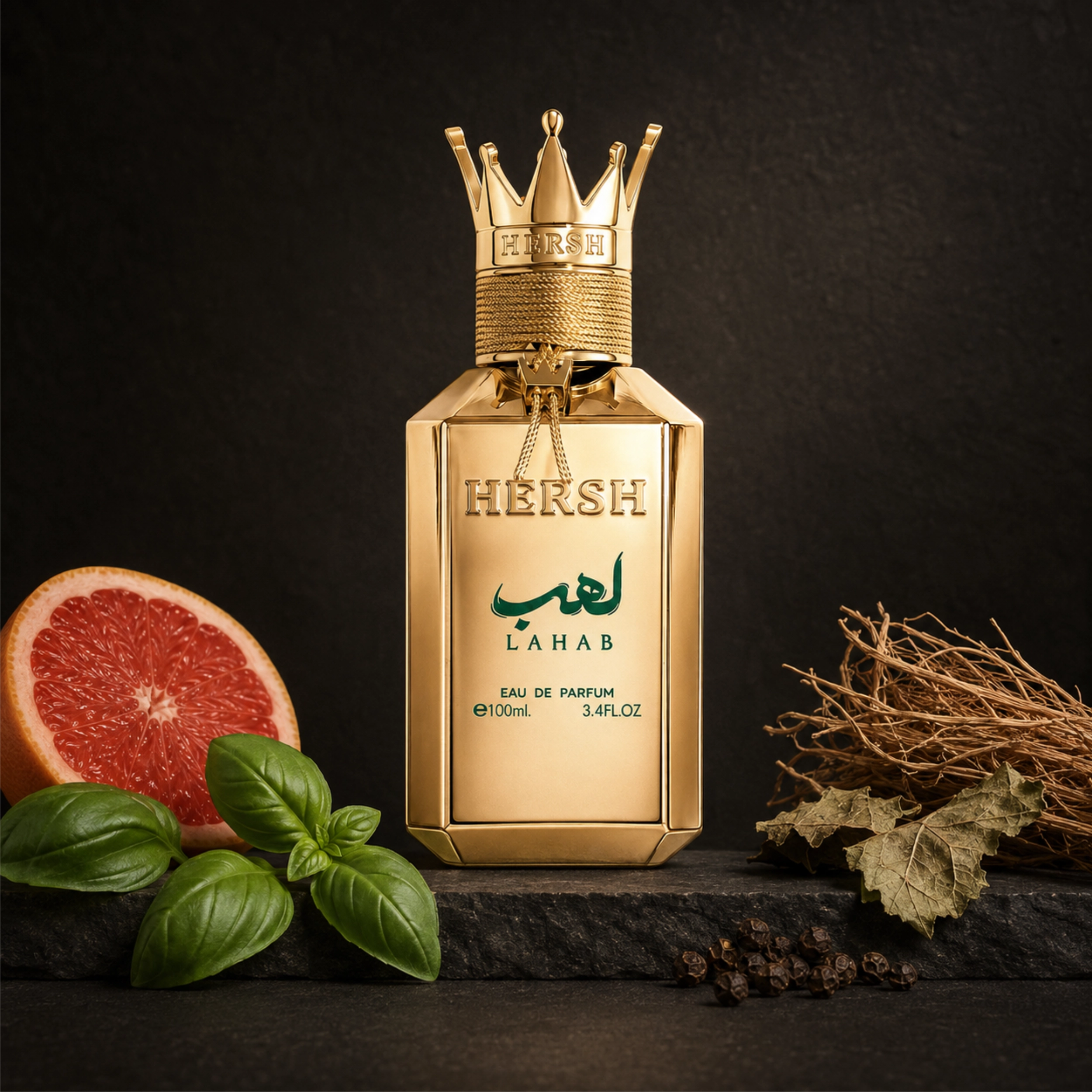 Hersh Lahab Eau de Parfum mit Grapefruit, Basilikum, Vetiver und schwarzem Pfeffer