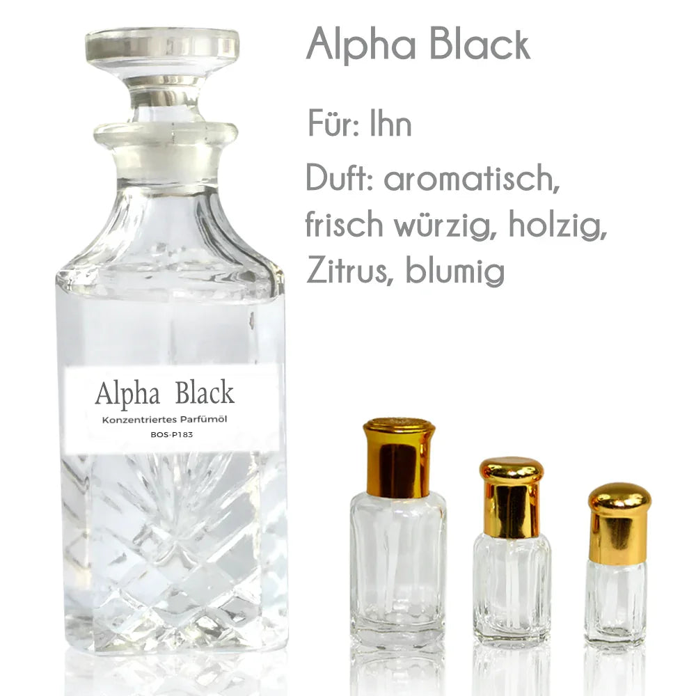 Alpha Black perfume oil with bergamot, cardamom and lavender