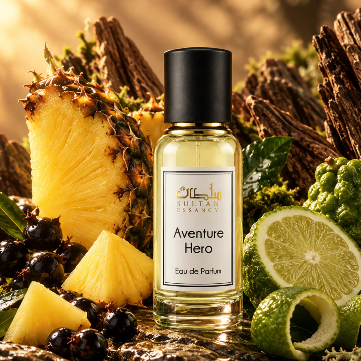 Aventure Hero Sultan Essancy Eau de Parfum mit Ananas, Bergamotte, schwarzen Johannisbeeren und holzigen Noten