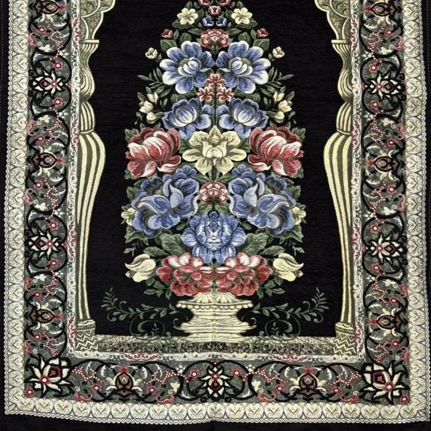 Gebetsteppich Luxus Seccade – Schwarzbronze – Duft von Oriental - Style | oriental - style.de
