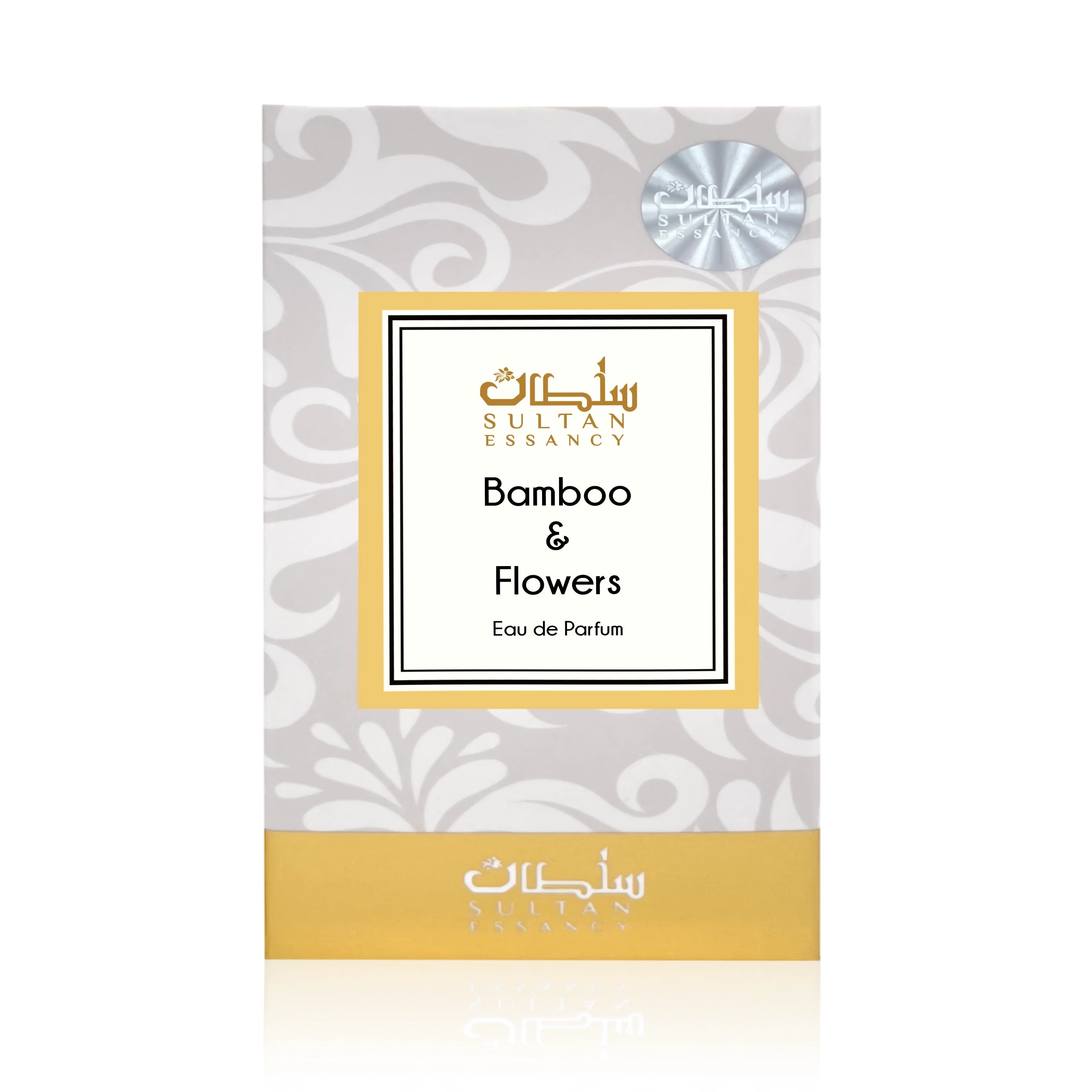 Verpackung von Bamboo & Flowers Damenparfüm mit goldenen Details