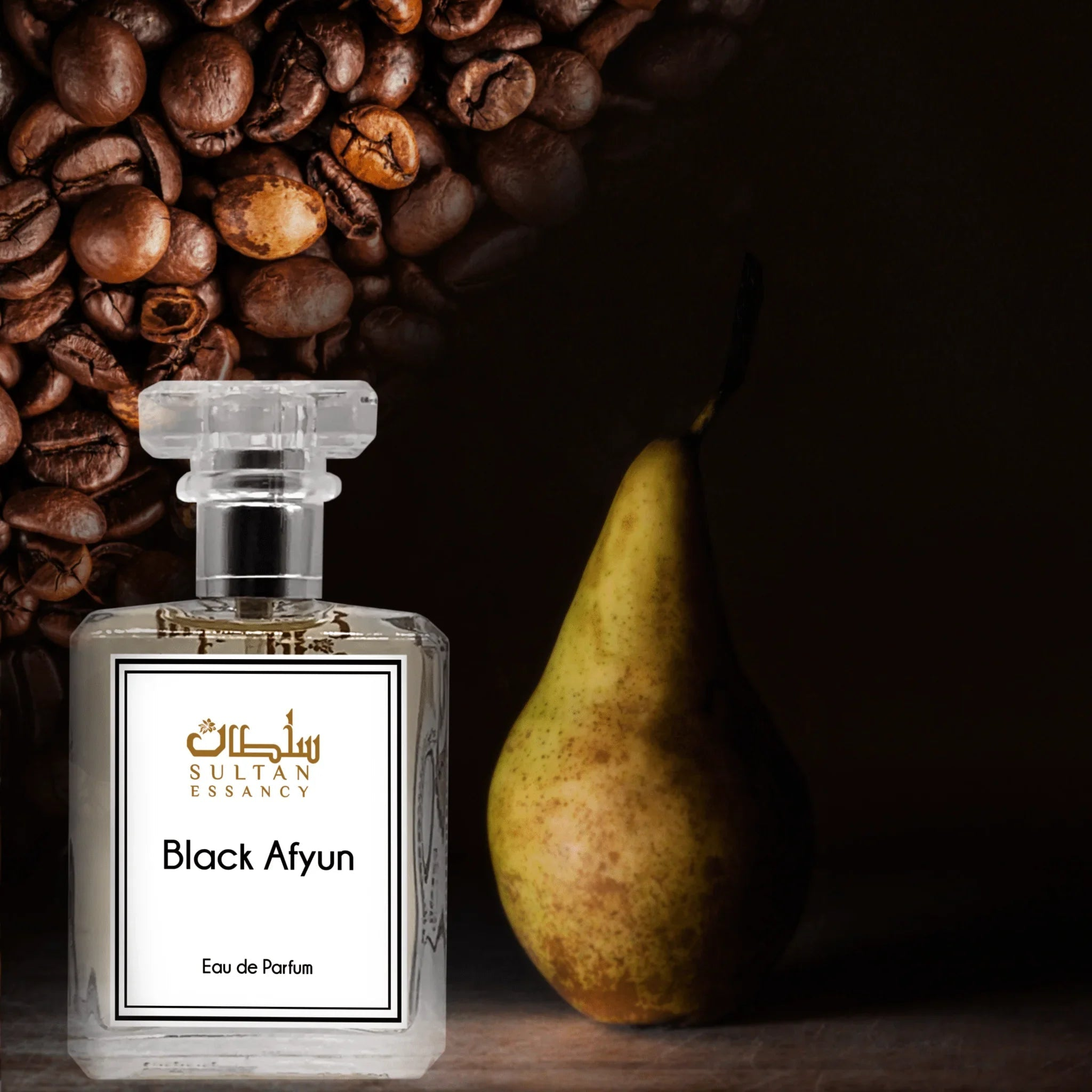 Black Afyun Eau de Parfum mit Kaffeebohnen und Birne