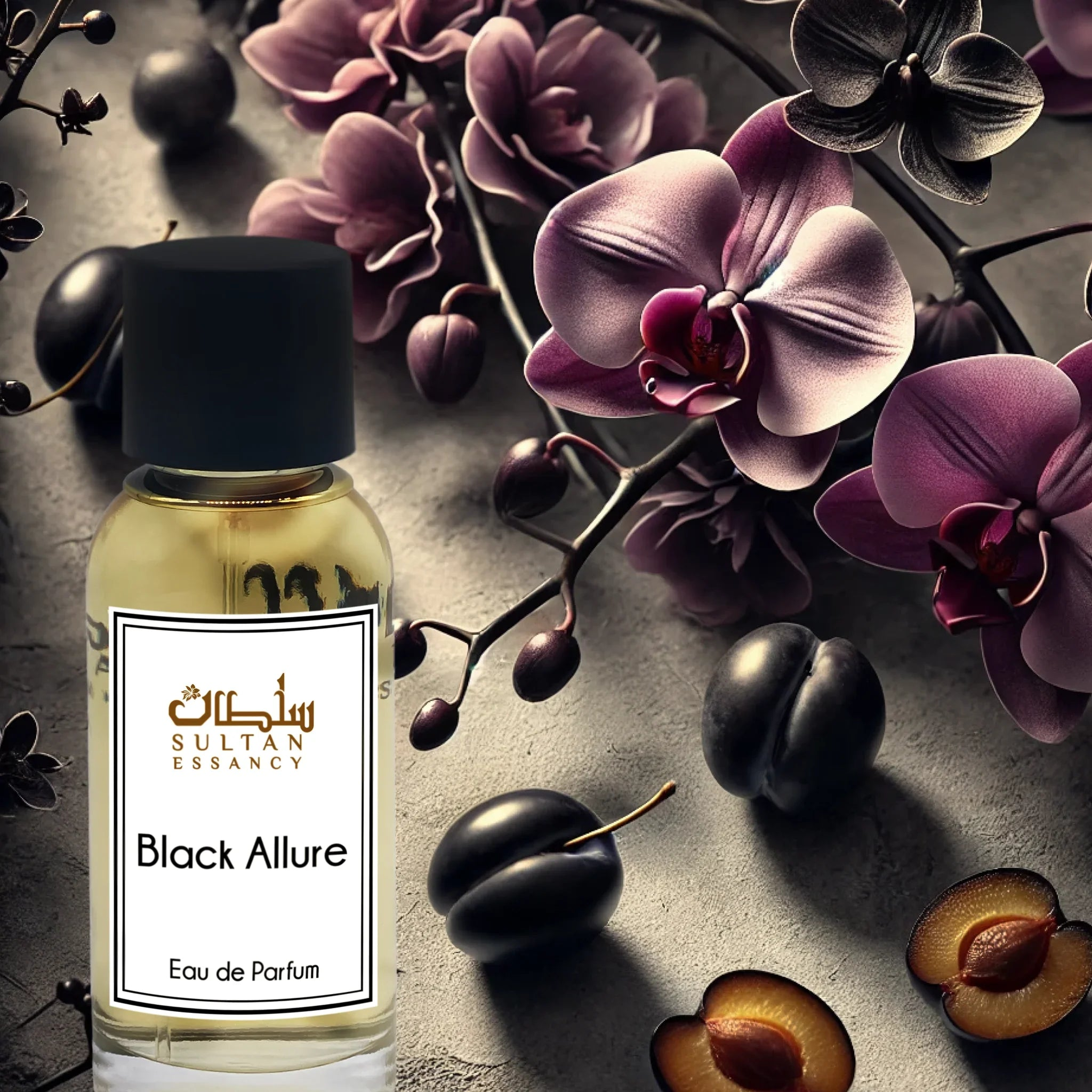 Black Allure Eau de Parfum mit Pflaumen und dunklen Orchideen
