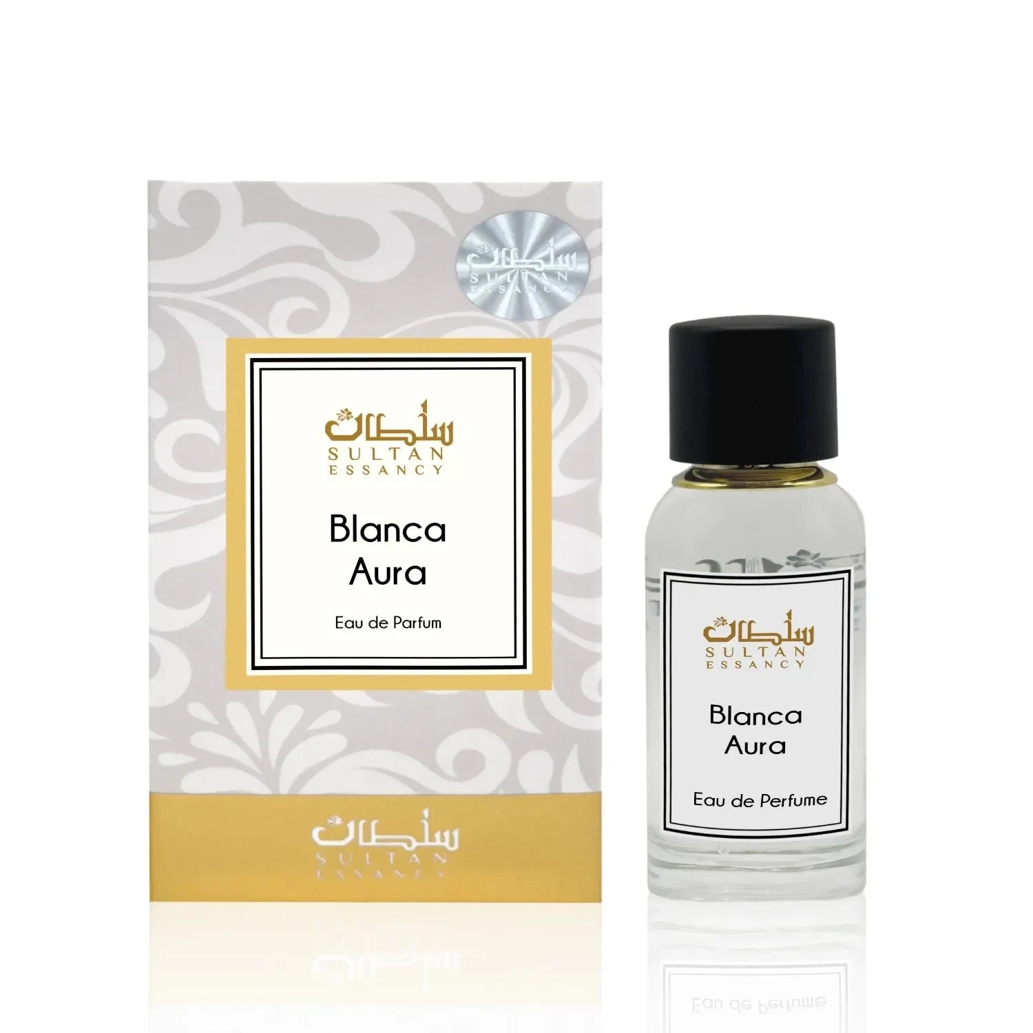 Blanca Aura Eau de Parfum von Sultan Essancy mit Flakon und Verpackung
