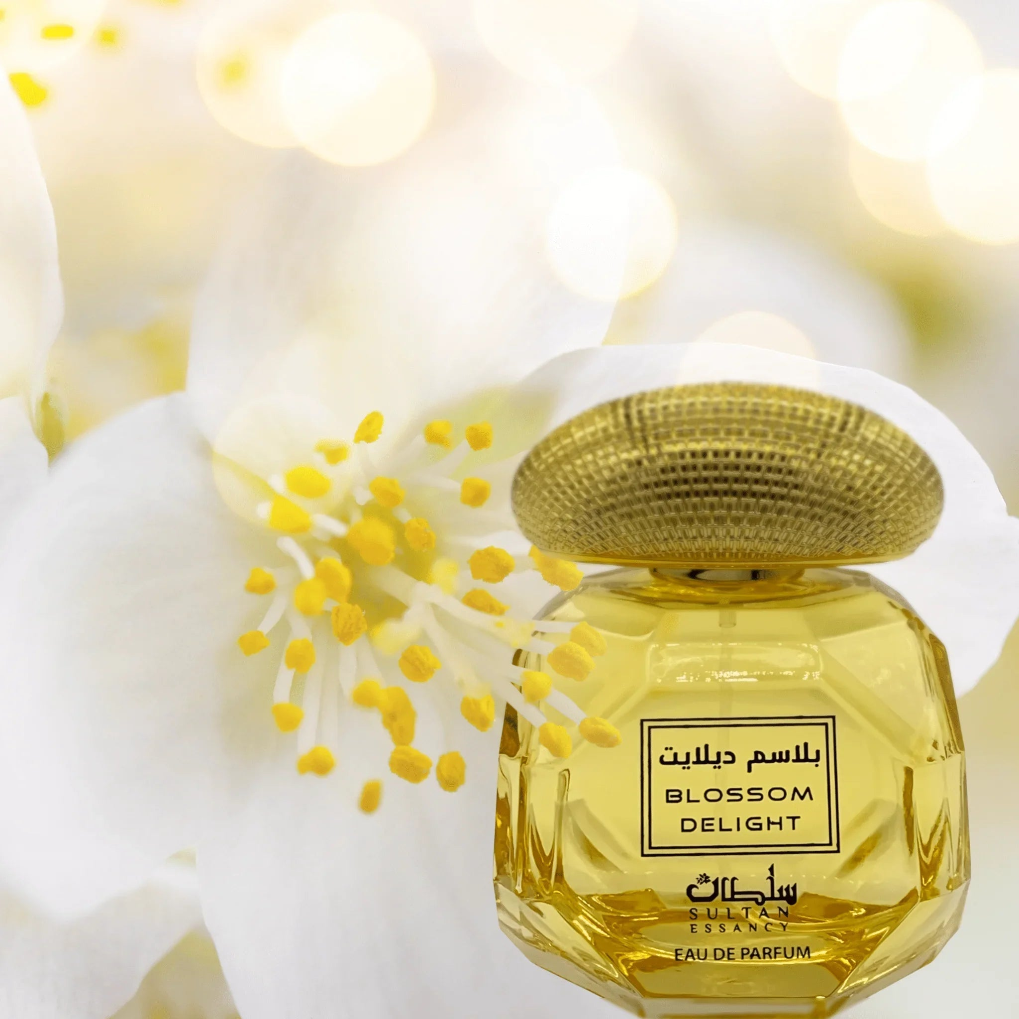 Blossom Delight Eau de Parfum zwischen großen weißen Blüten