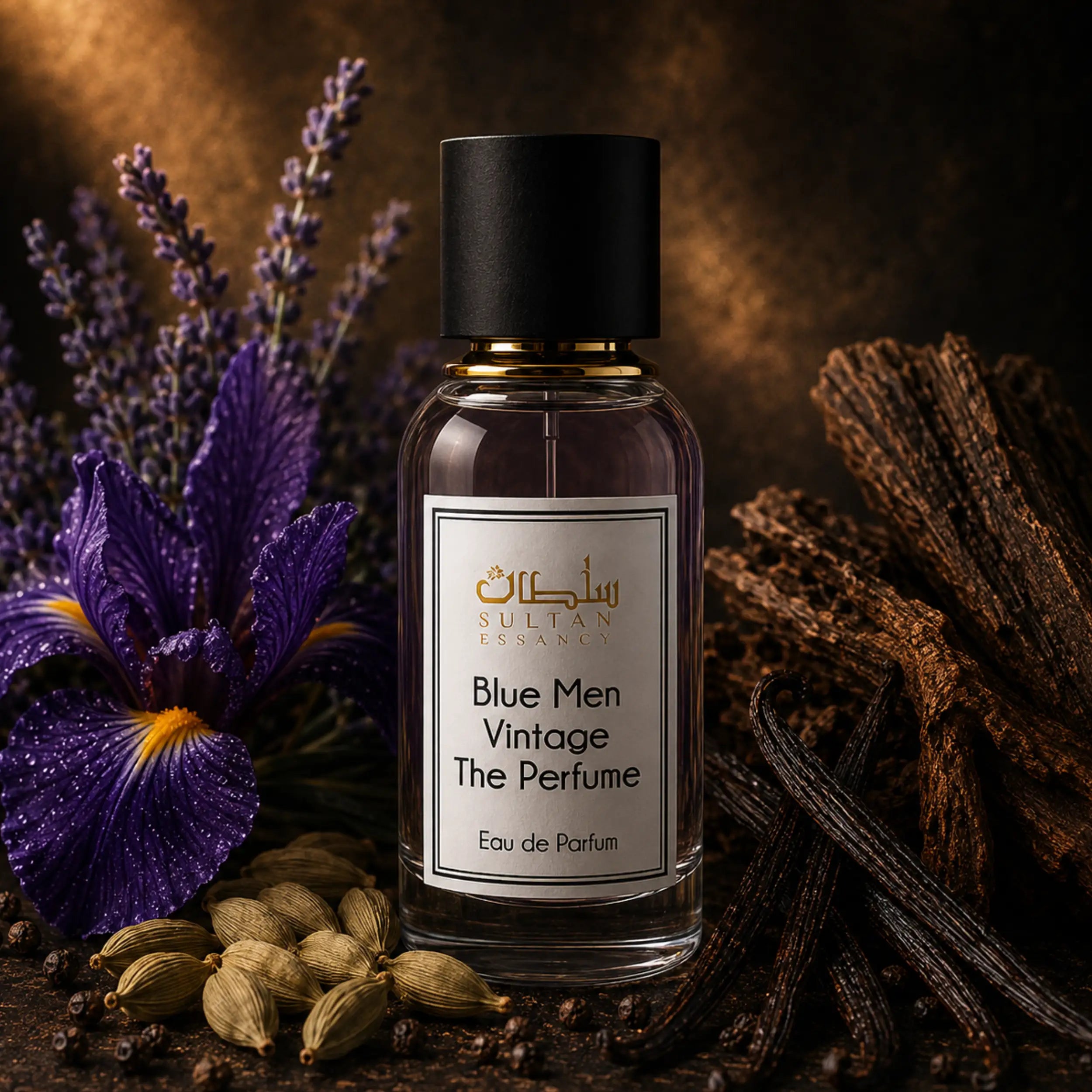 Blue Men Vintage The Perfume von Sultan Essancy – warmer Herren Duft mit Kardamom, Lavendel, pudriger Iris und Vanille