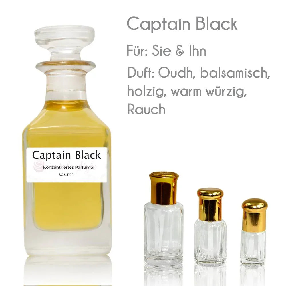 Captain Black Parfümöl mit Oudh-Duftprofil und drei Abfüllflakons