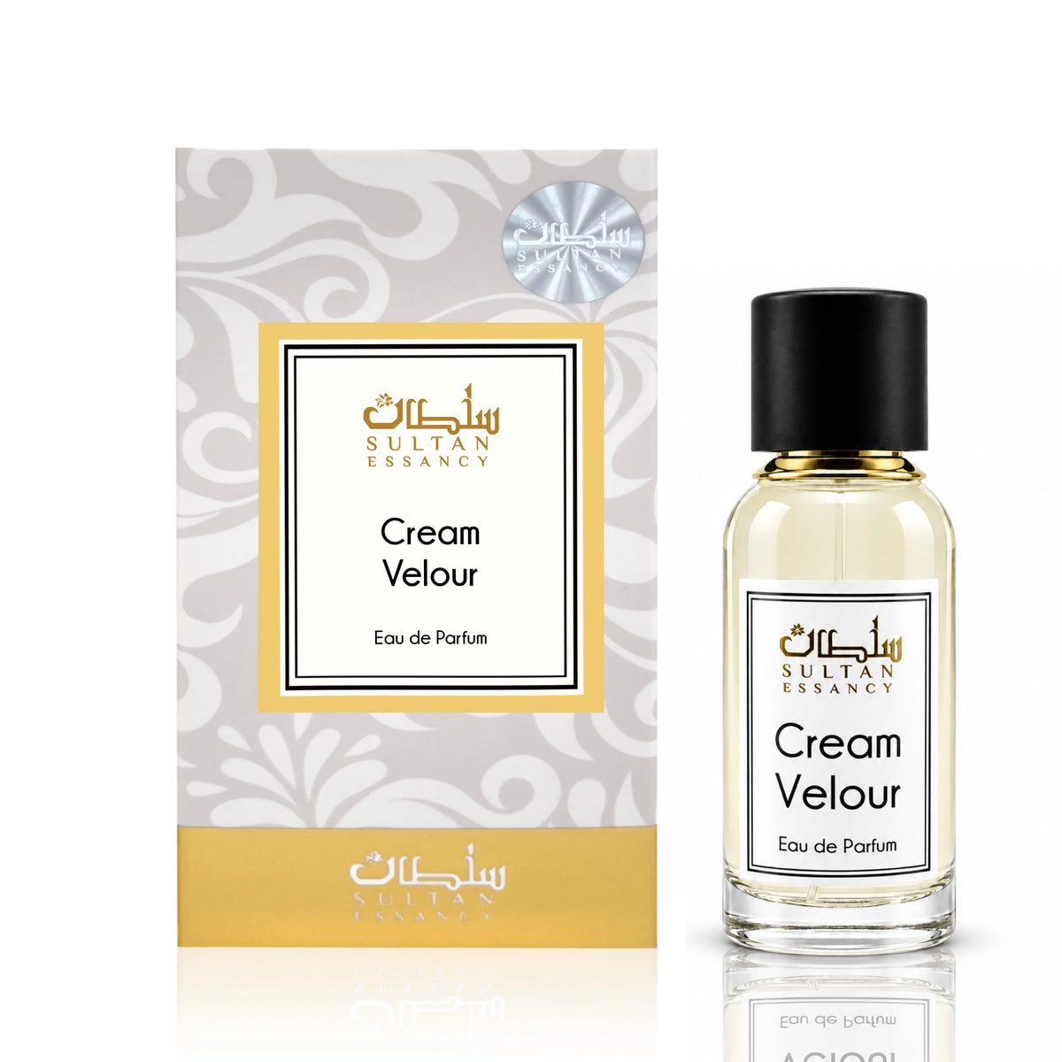 Cream Velour Sultan Essancy Unisex Eau de Parfum mit Flakon und Verpackung