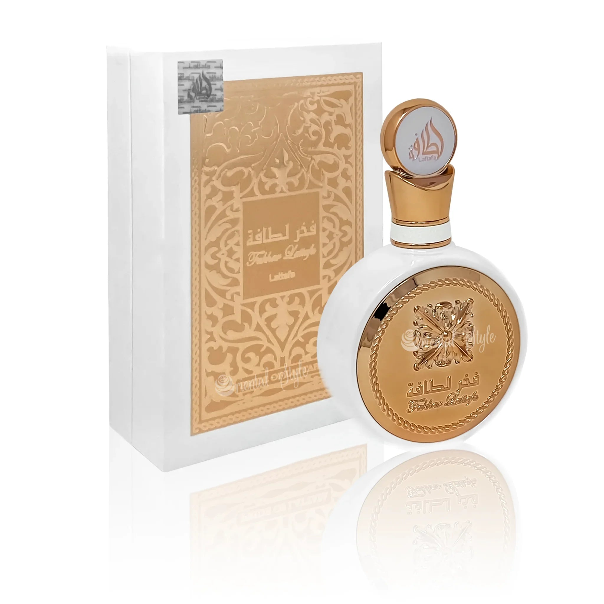 Fakhar Women Lattafa Eau de Parfum Flakon und Verpackung 100ml