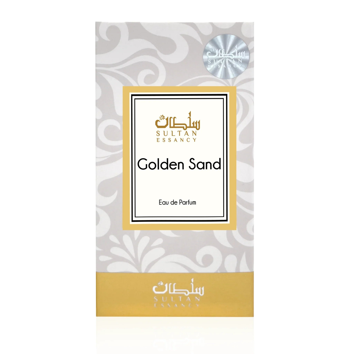 Golden Sand Eau de Parfum Verpackung von Sultan Essancy in Weiß und Gold