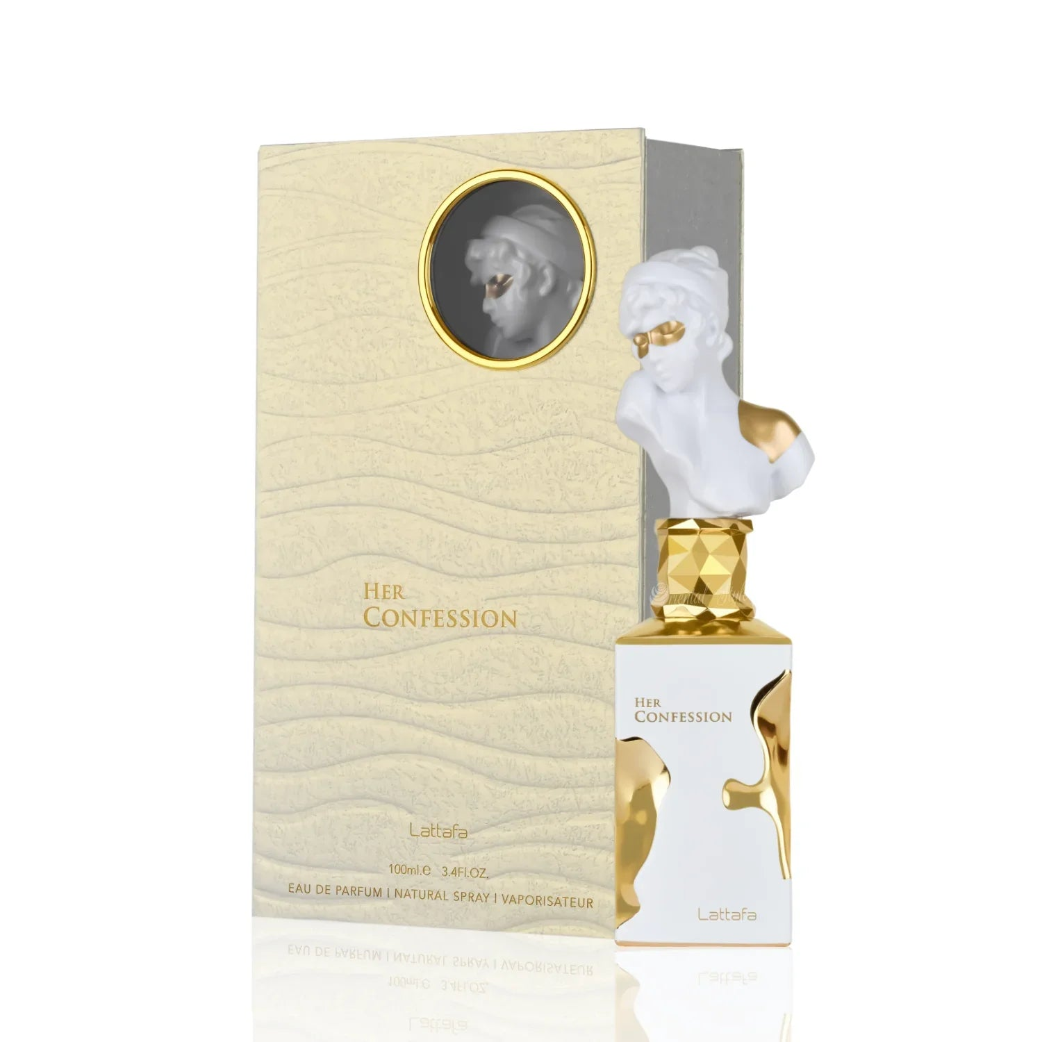 Her Confession Lattafa Eau de Parfum Flakon und Verpackung 100ml