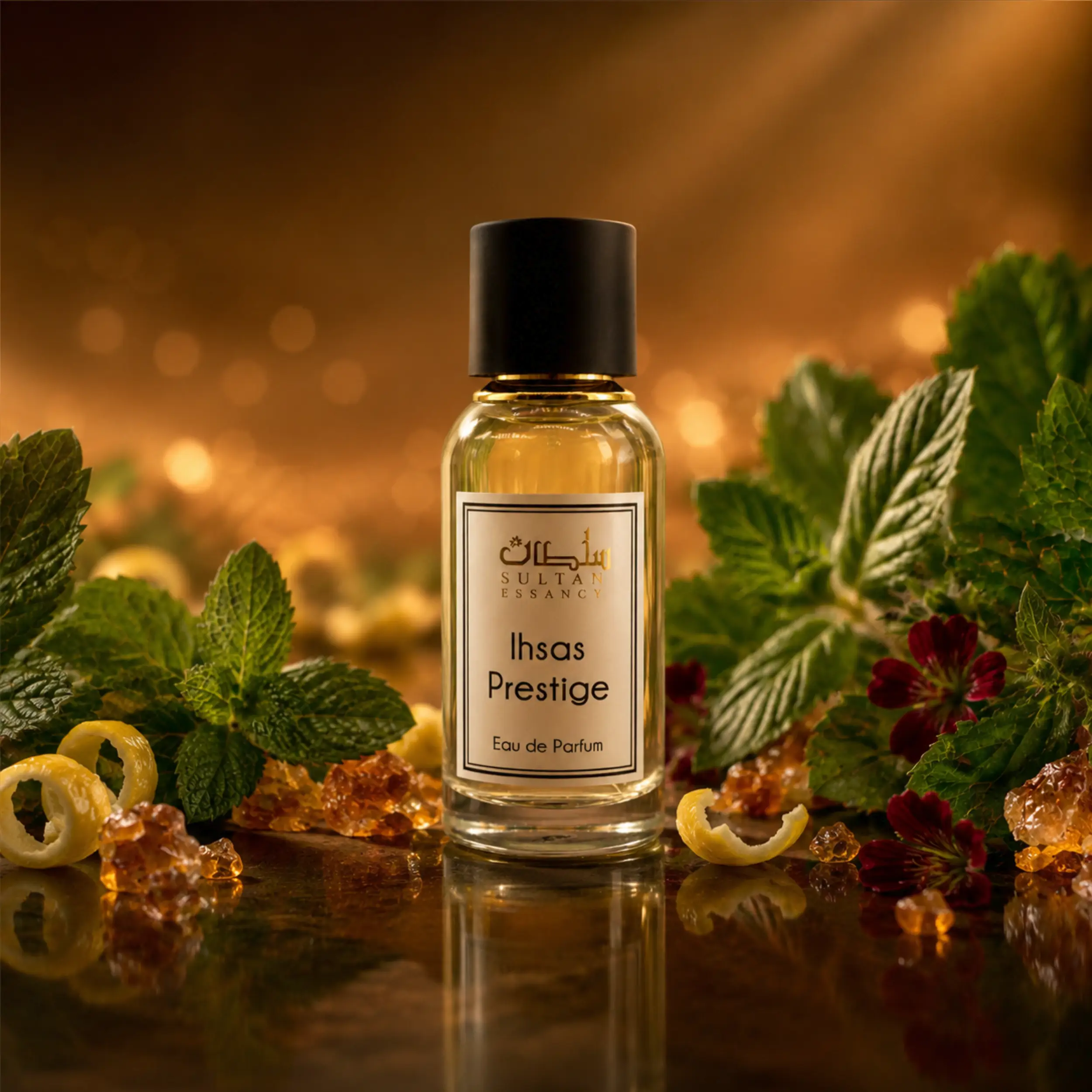 Ihsas Prestige von Sultan Essancy Eau de Parfum für Herren, frisch-aromatischer Duftzwilling mit Pomu Rose, Geranienblüte, Moschus, Amber und maskuliner orientalischer Tiefe