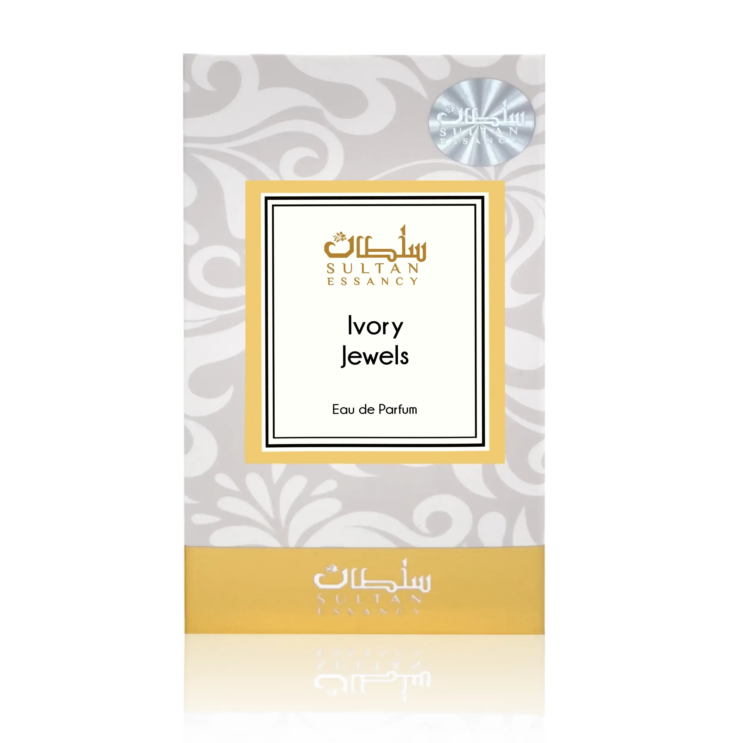 Ivory Jewels Parfümverpackung von Sultan Essancy mit orientalischem Design und elegantem Flakonmotiv
