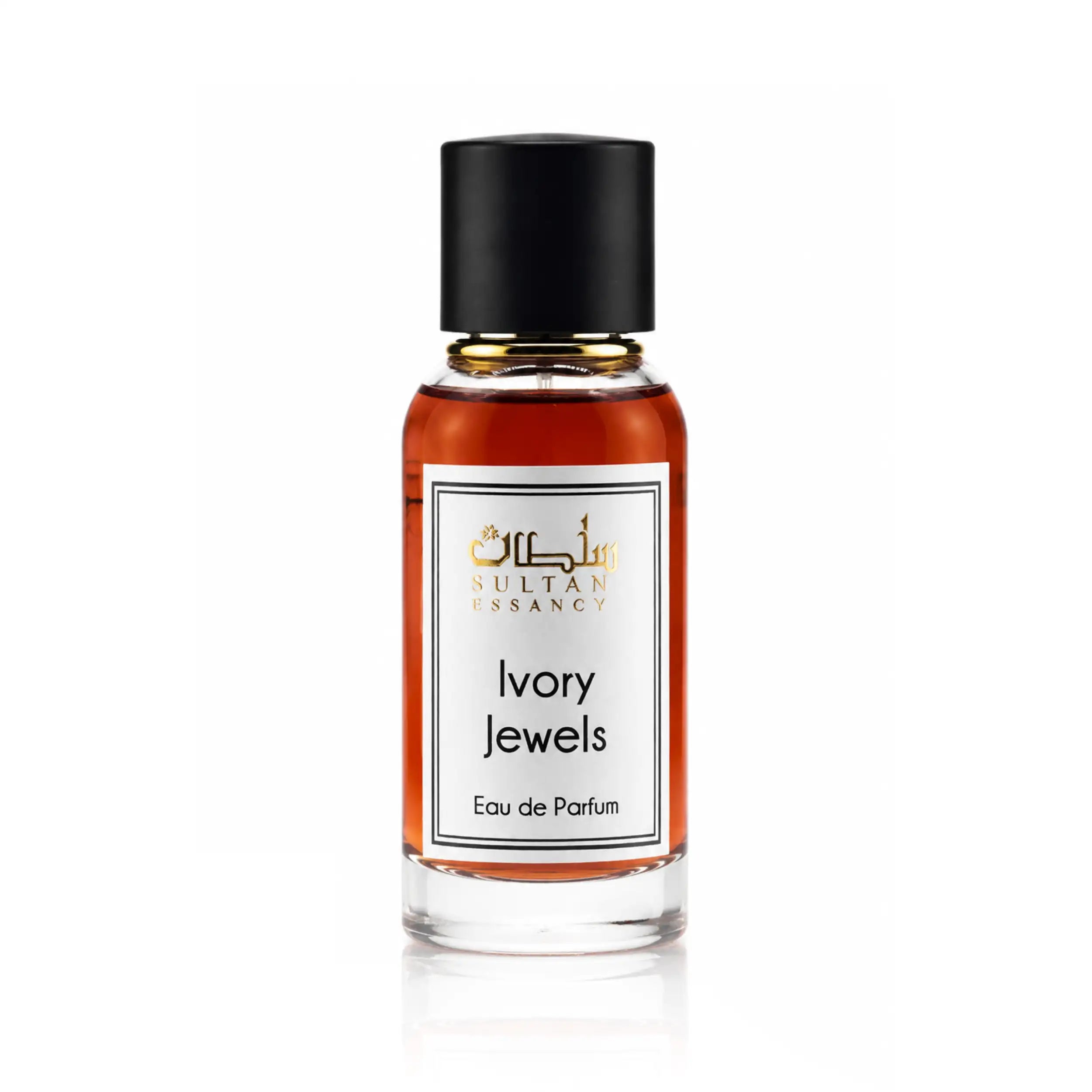 
Alt-Text:
Ivory Jewels Eau de Parfum von Sultan Essancy im Glasflakon mit warmem und pudrigem Milchduft und elegantem Design