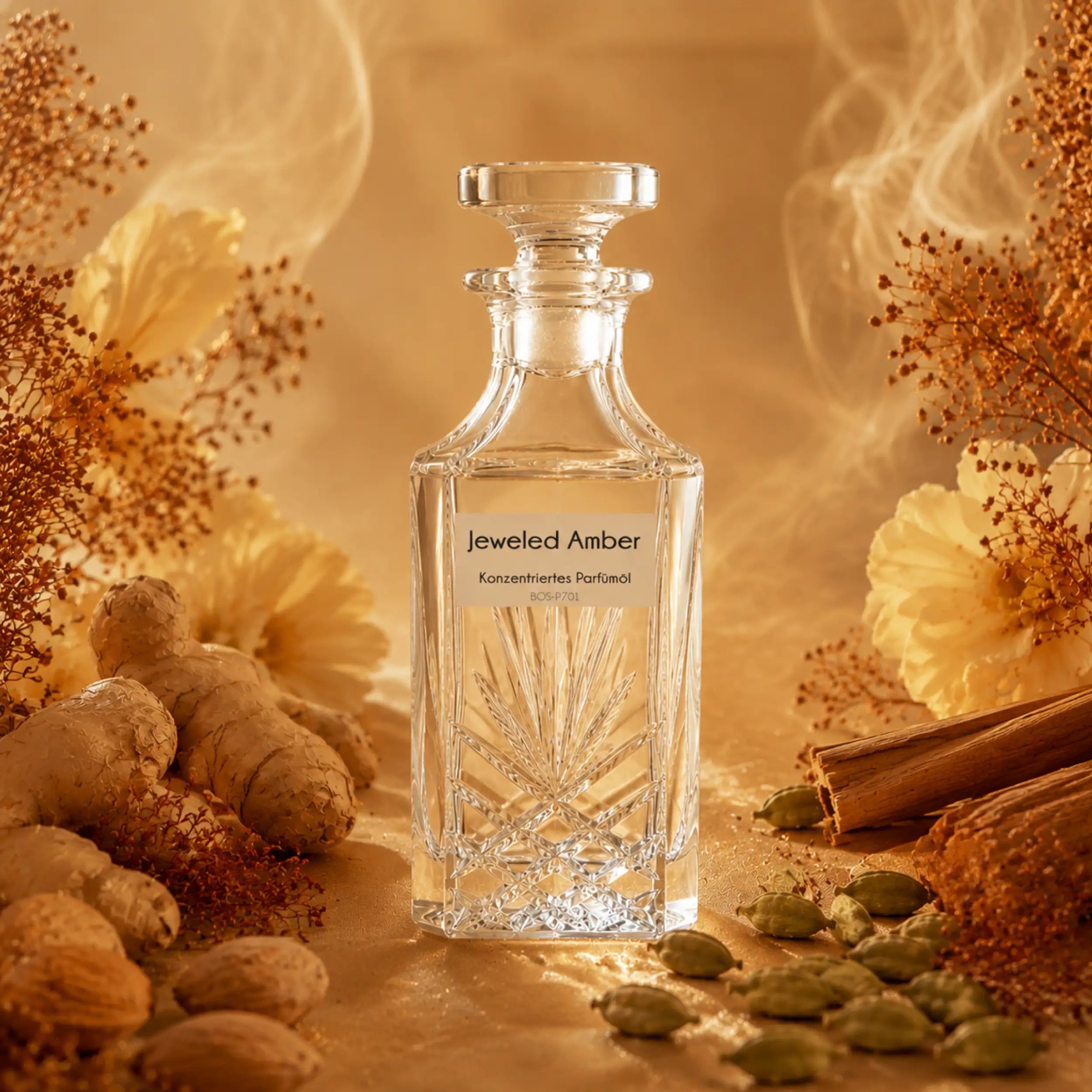 Jeweled Amber Parfümöl von Sultan Essancy in warmer Duftinszenierung mit Gewürzen, Kardamom, Zimt und orientalischer Atmosphäre