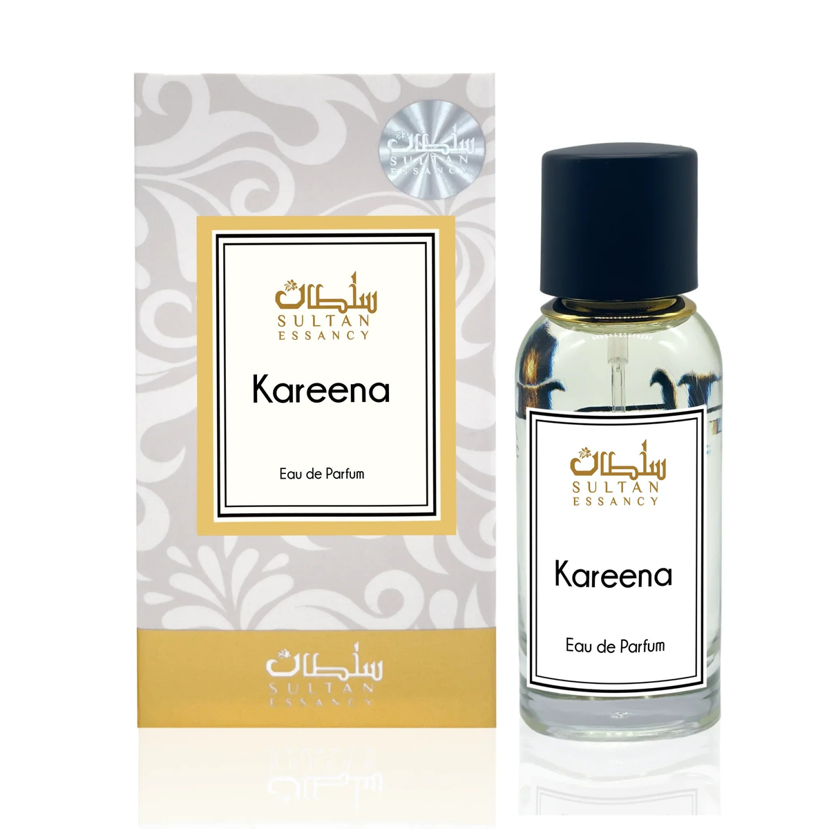 Kareena Eau de Parfum mit Verpackung und Glasflakon