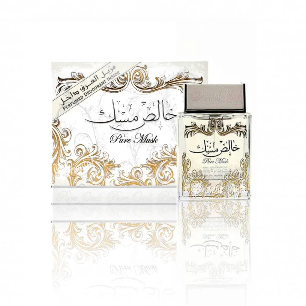 Khalis Pure Musk Lattafa Eau de Parfum Flakon und Verpackung 100ml
