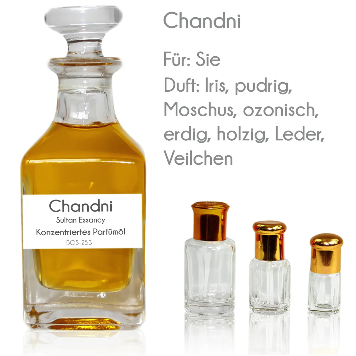 Chandni Sultan Essancy fragrance oil with iris, jasmine and orris