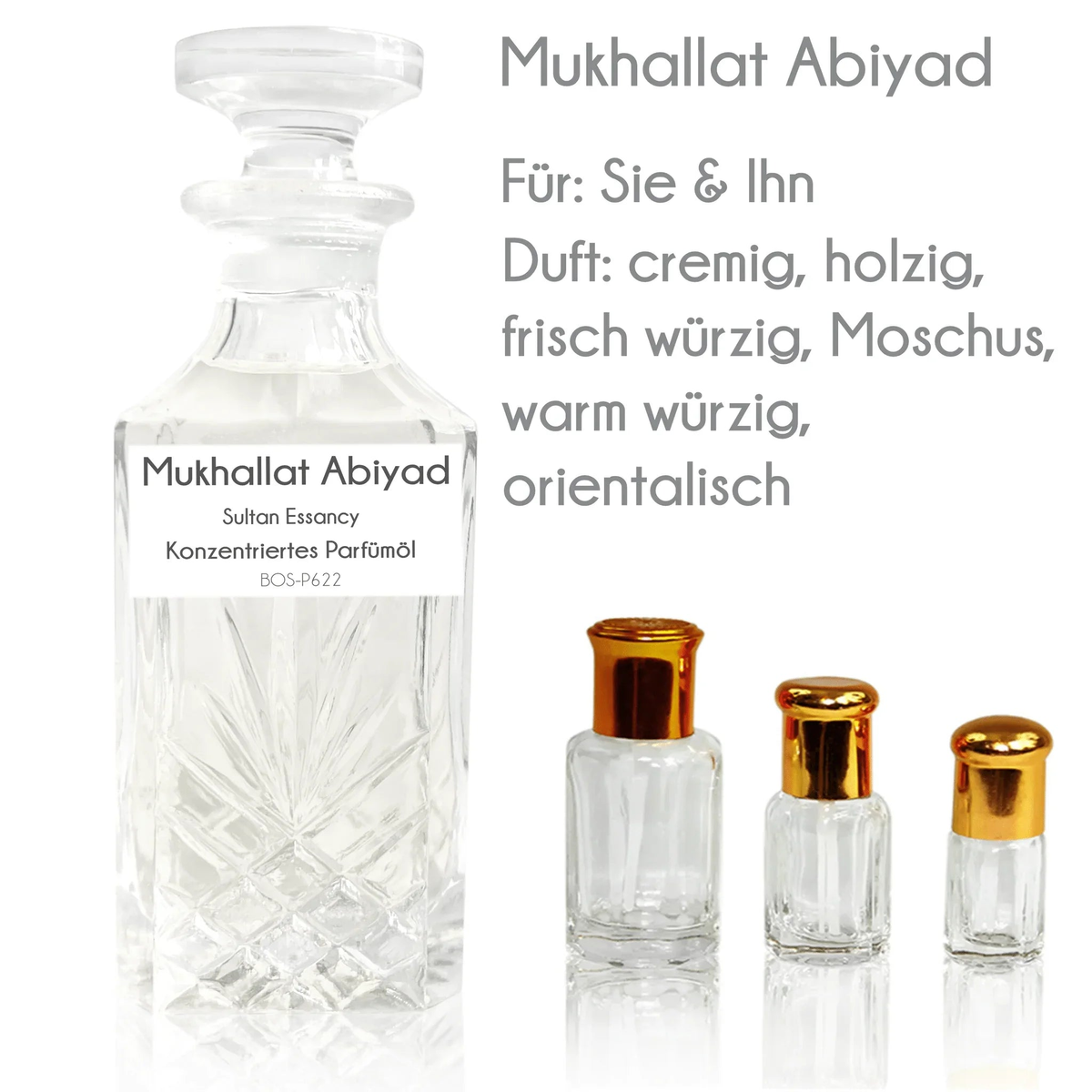 Konzentriertes Parfümöl Mukhallat Abiyad Parfüm ohne Alkohol Sultan Essancy | Oriental-Style