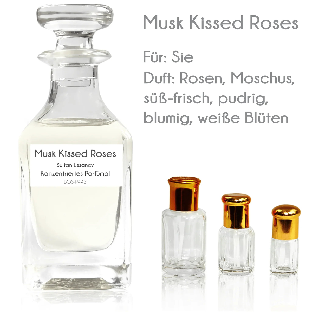 Konzentriertes Parfümöl Musk Kissed Roses Parfüm ohne Alkohol Sultan Essancy | Oriental-Style