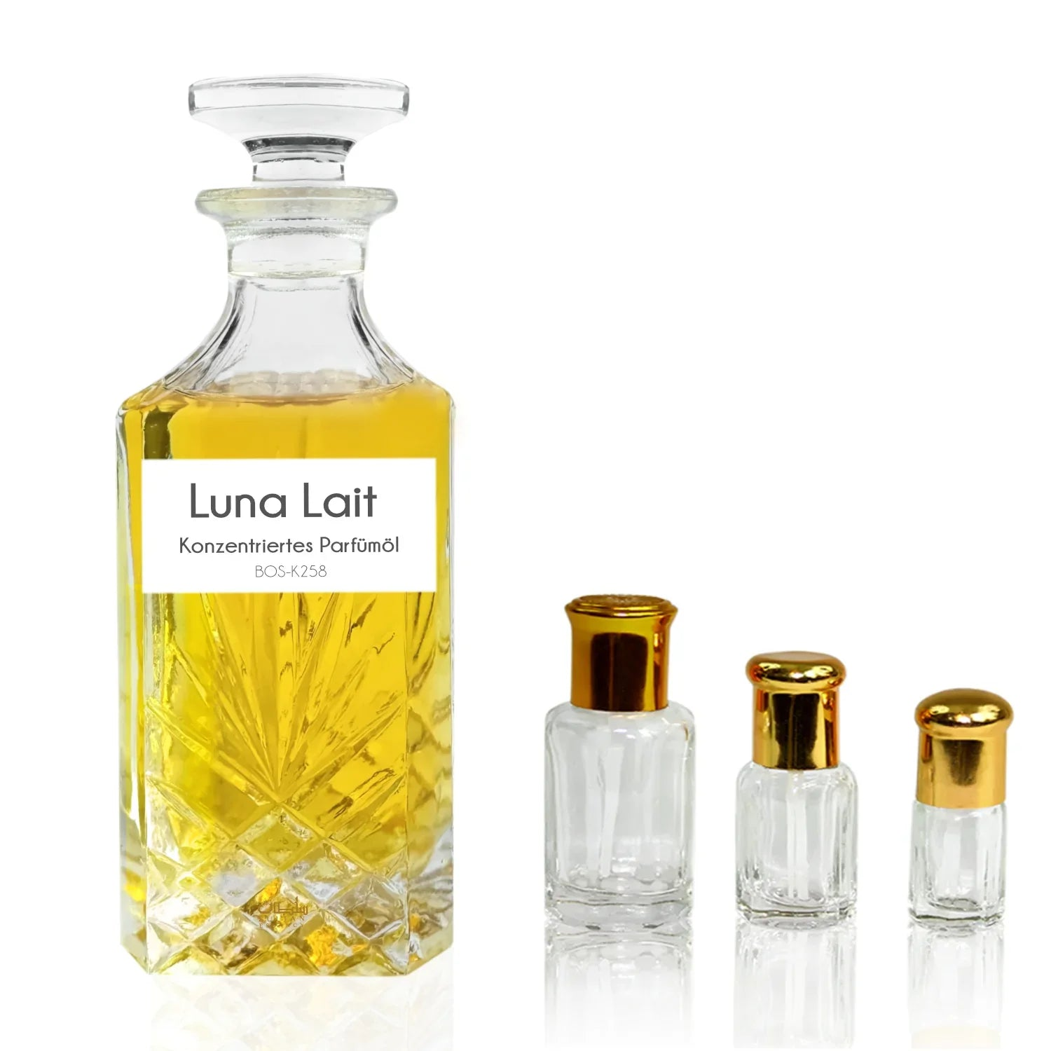 Luna Lait Parfümöl mit Vorratsflakon und Roll-on-Flaschen