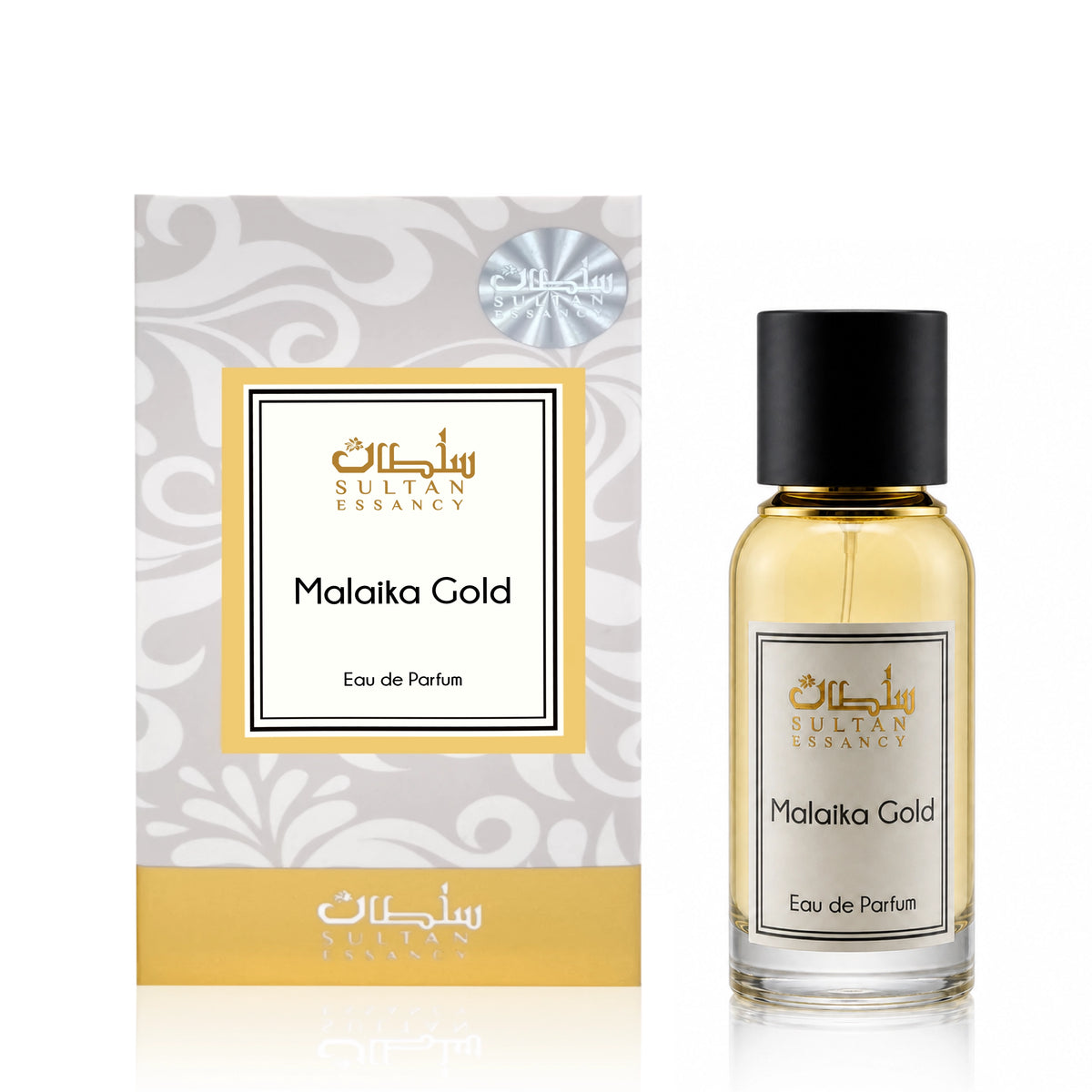 Malaika Gold Sultan Essancy Eau de Parfum mit Flakon und Verpackung