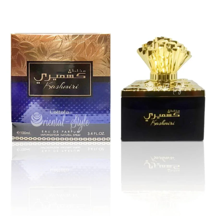Mukhallat Kashmiri Lattafa Eau de Parfum Flakon und Verpackung 100ml