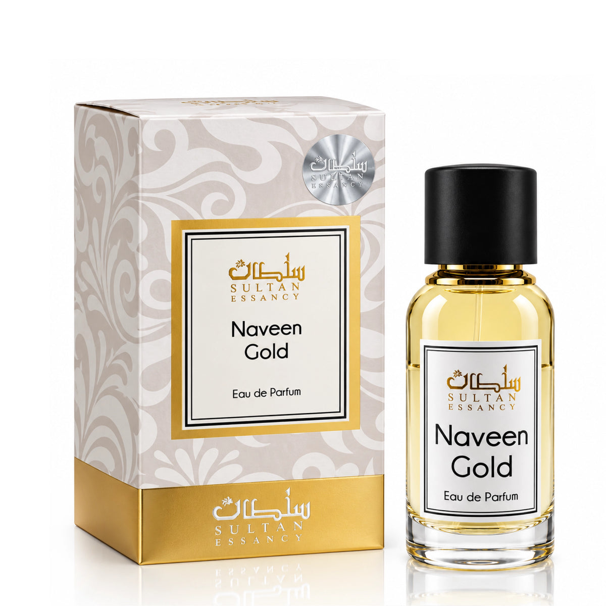 Naveen Gold Sultan Essancy Eau de Parfum Unisex mit Flakon und Geschenkbox – frisch-würziger Duft mit Pfeffer und Vetiver