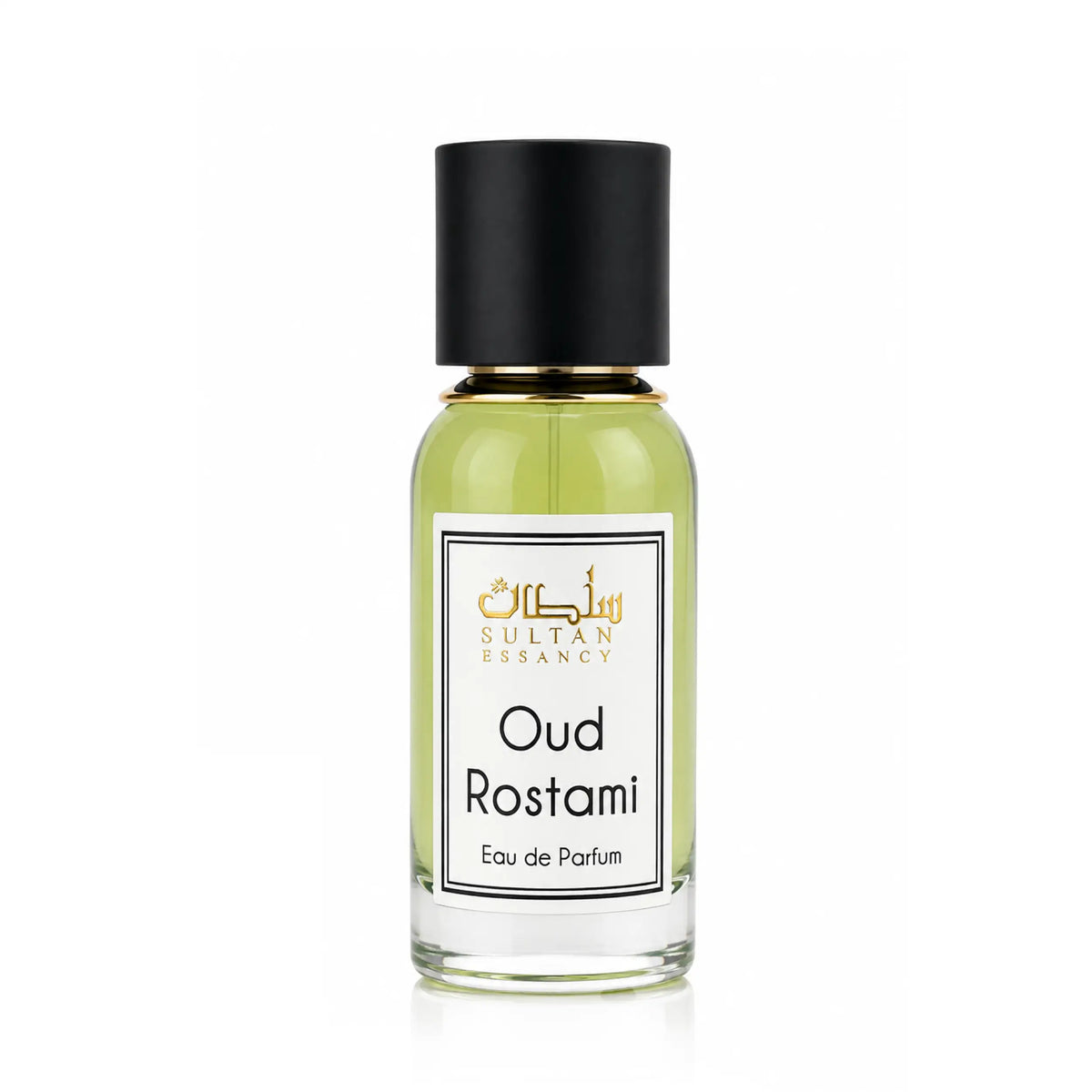 Flakon von Oud Rostami Eau de Parfum von Sultan Essancy, intensiver Unisex-Duft mit Leder, Oud, Safran, Kardamom und Rose