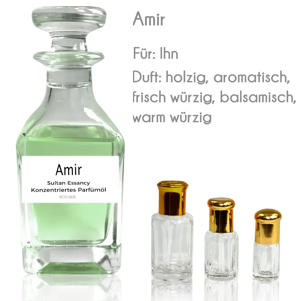 Amir Sultan Essancy fragrance oil with labdanum, vetiver and carnation