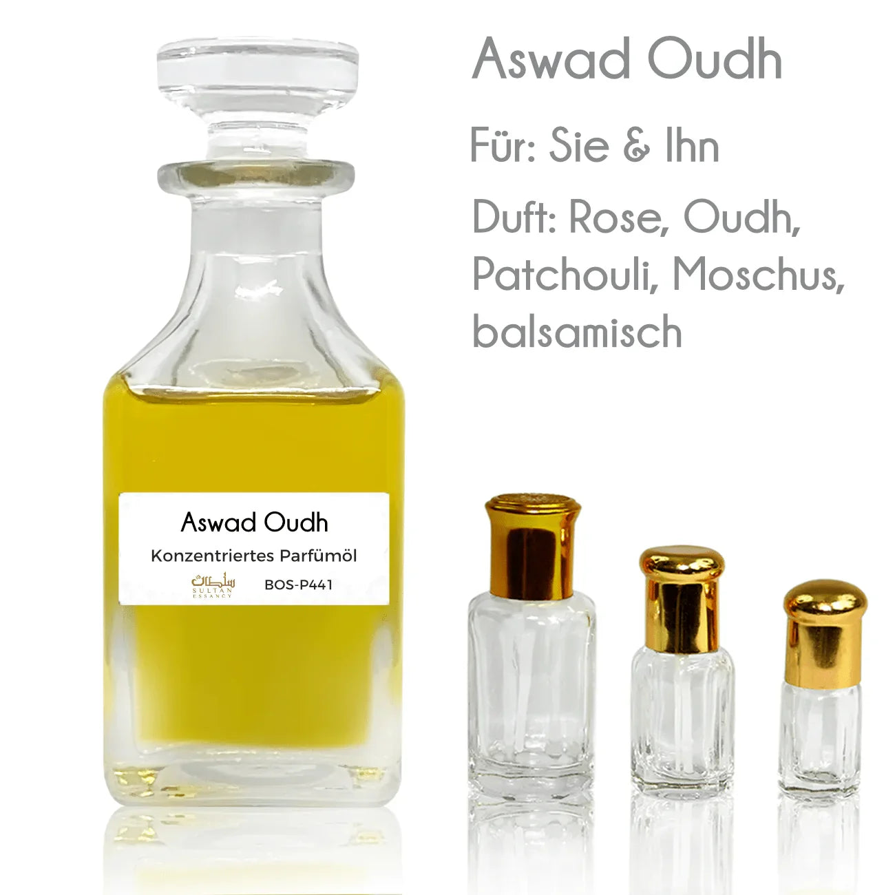 Aswad Oudh Sultan Essancy fragrance oil with mandarin, patchouli and musk
