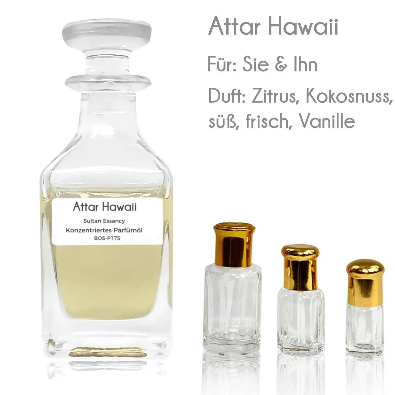 Parfümöl Attar Hawaii - Attar Parfüm ohne Alkohol Sultan Essancy | Oriental-Style