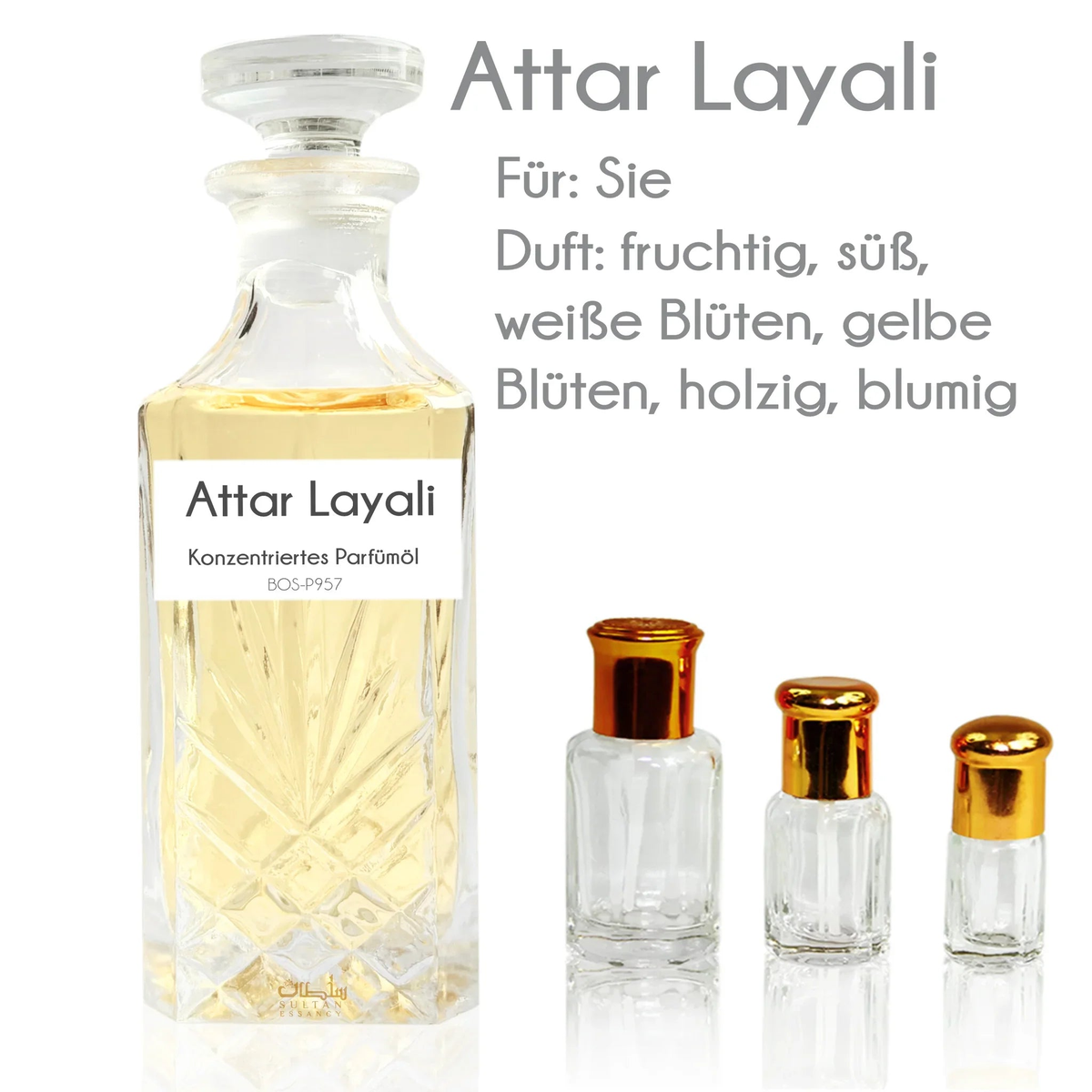 Attar Layali Parfümöl mit Oudh, Amber und blumigen Noten