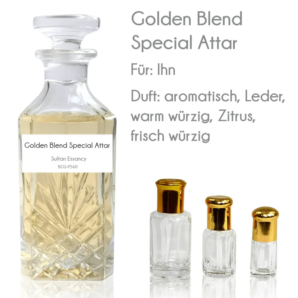 Parfümöl Golden Blend Special Attar - Parfüm ohne Alkohol Sultan Essancy | Oriental-Style