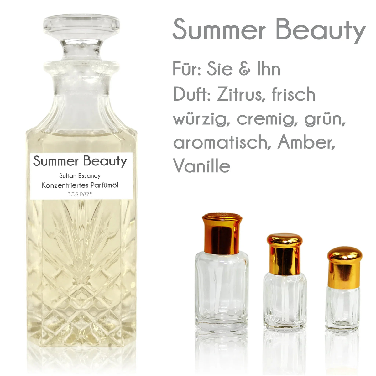 Parfümöl Summer Beauty - Parfüm ohne Alkohol Sultan Essancy | Oriental-Style