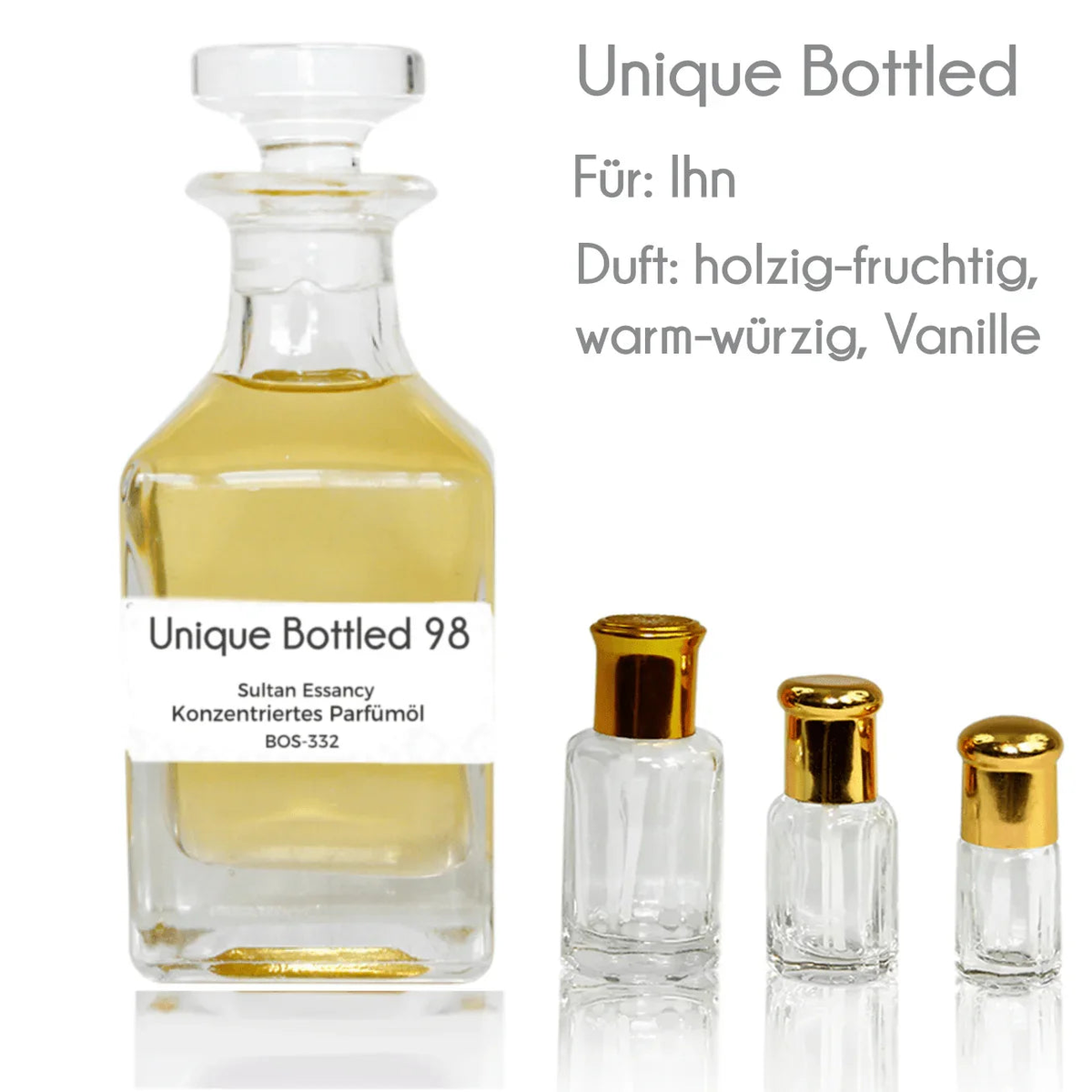 Parfümöl Unique Bottled 98 - Parfüm ohne Alkohol Sultan Essancy | Oriental-Style