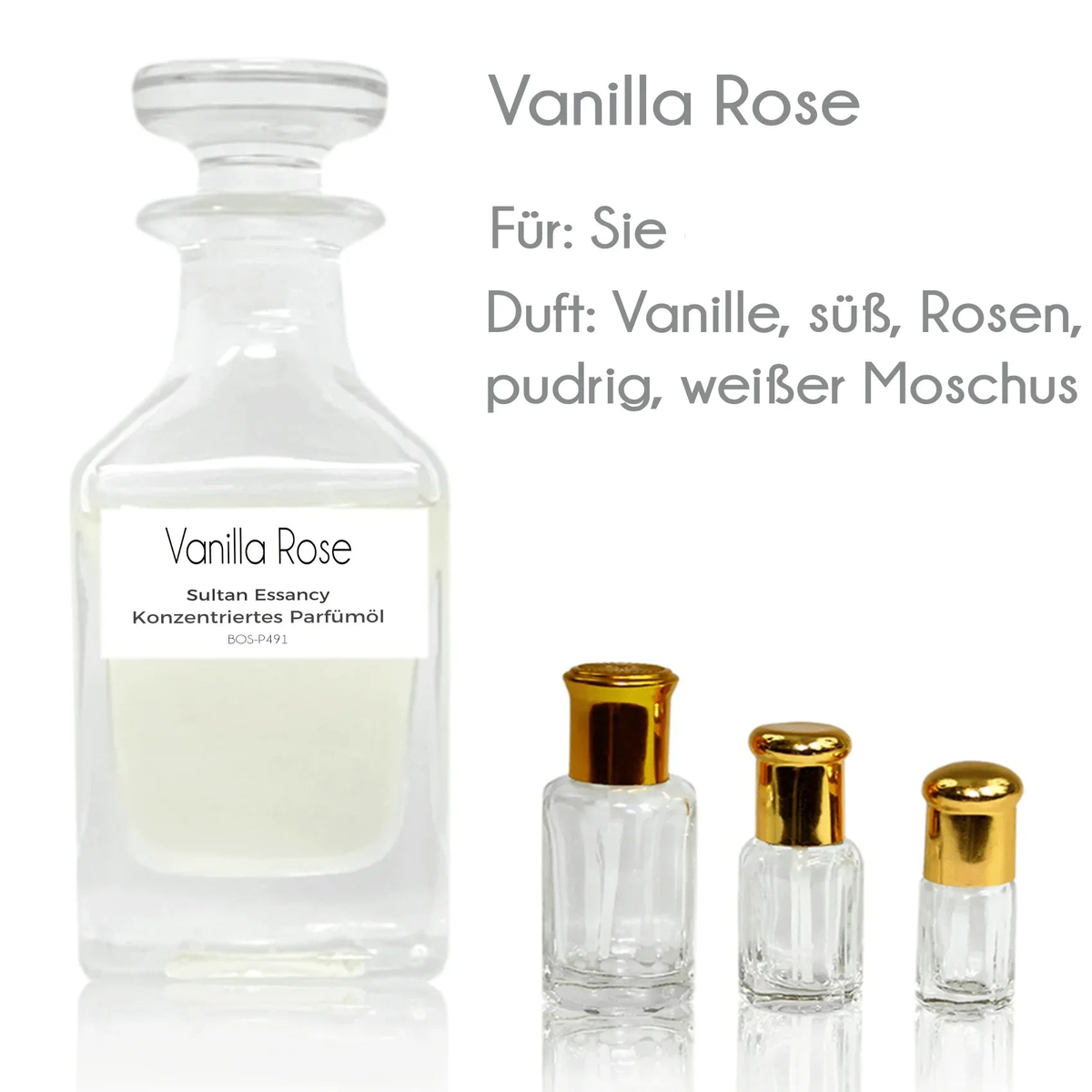 Parfümöl Vanilla Rose - Attar Parfüm ohne Alkohol Sultan Essancy | Oriental-Style
