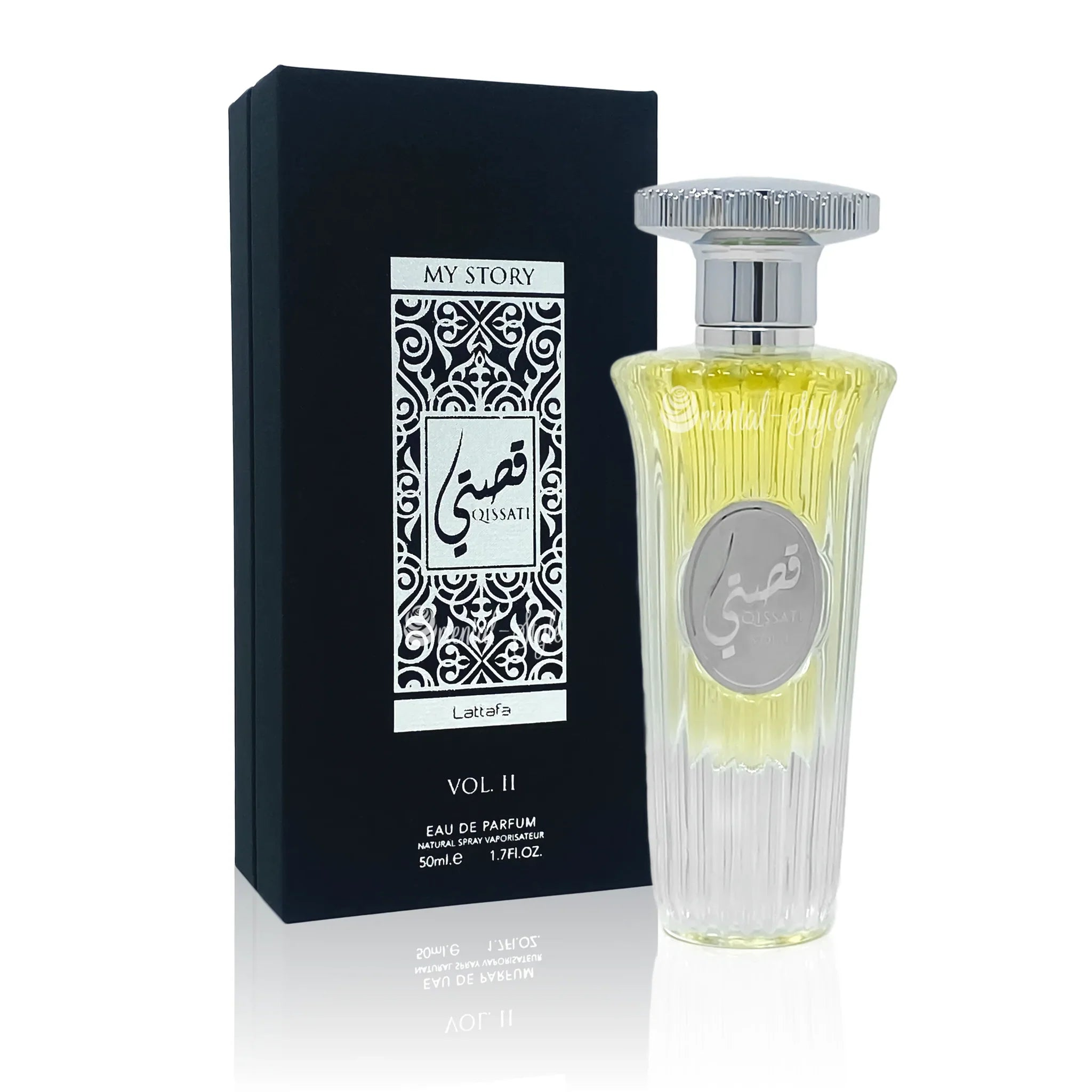 Qissati Vol. II Lattafa Eau de Parfum Flakon und Verpackung 50ml