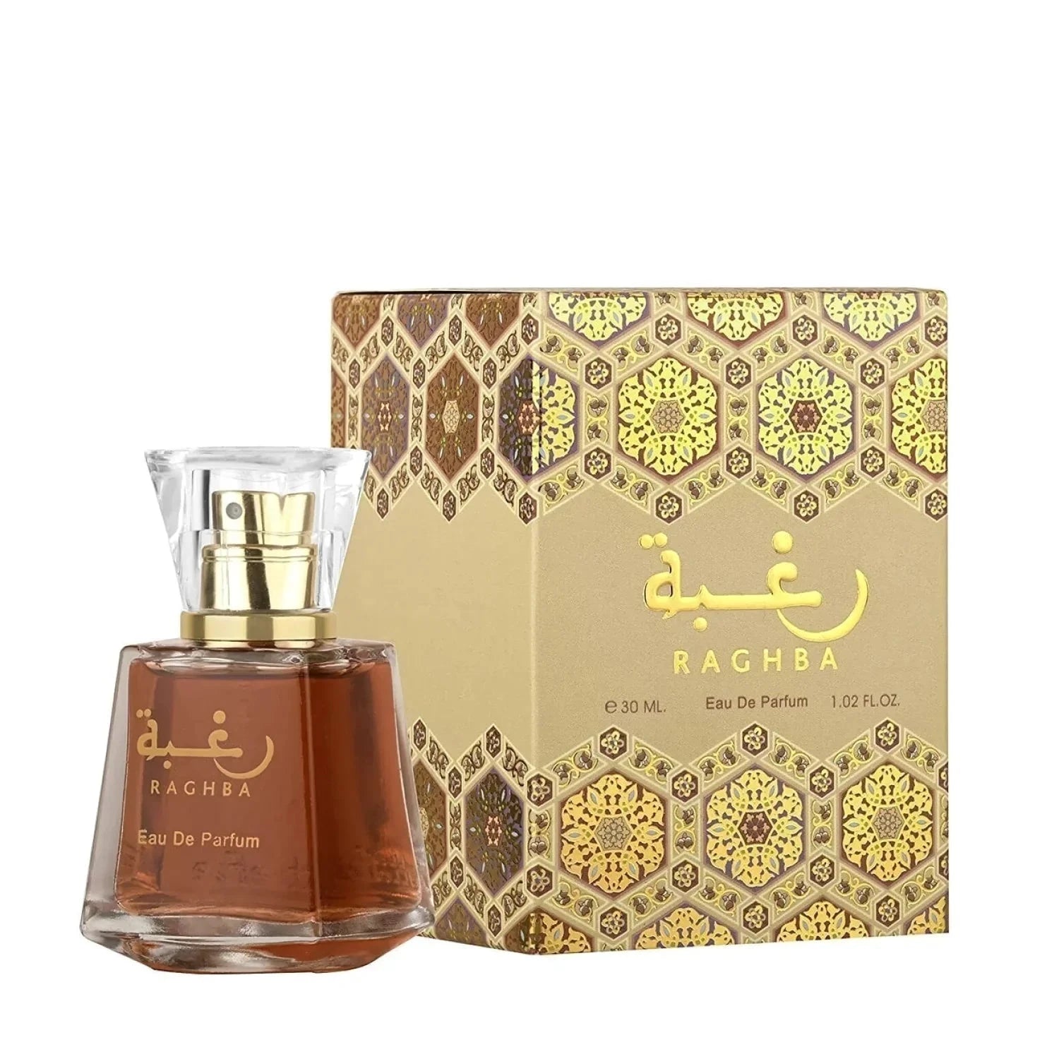 Raghba Lattafa Eau de Parfum Flakon und Verpackung 30ml