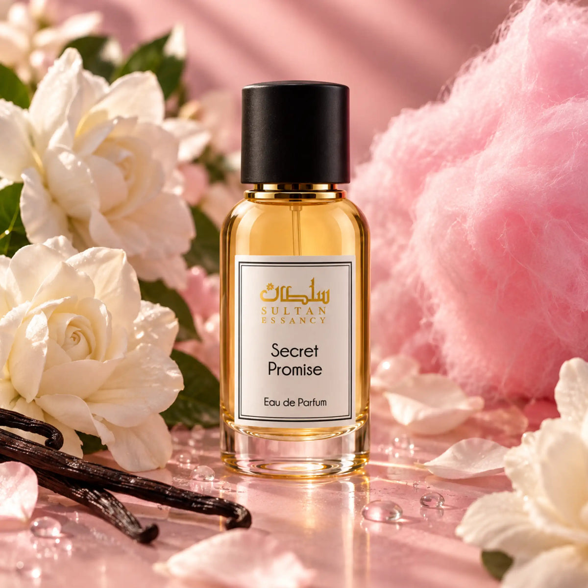 Secret Promise Sultan Essancy Eau de Parfum für Damen mit Gardenienblüten, rosa Zuckerwatte und Vanilleschoten