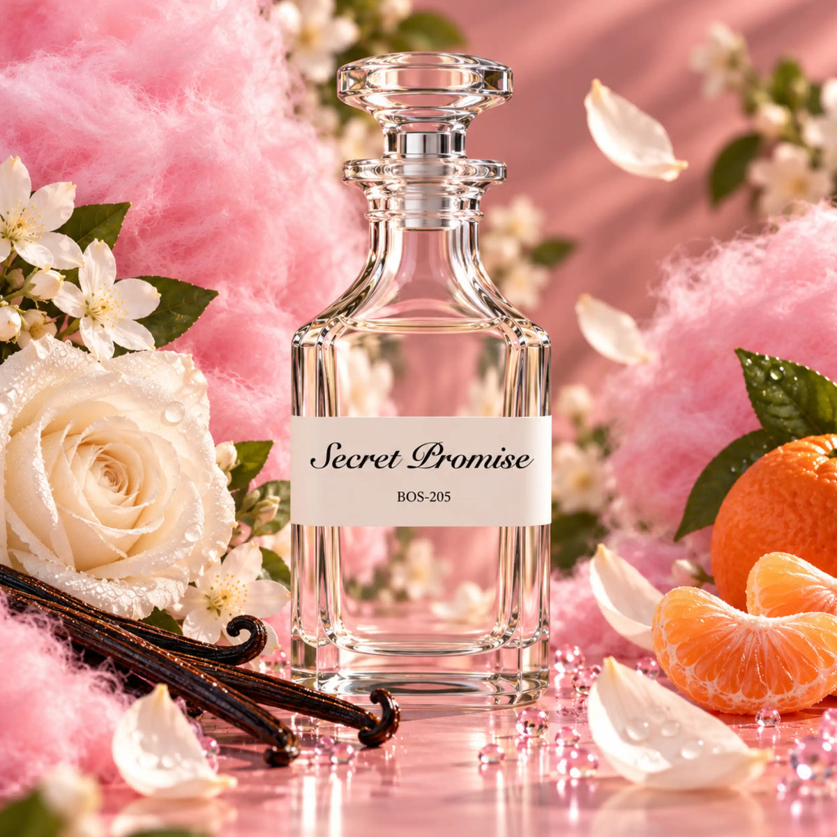 Secret Promise Sultan Essancy Parfümöl mit rosa Zuckerwatte, weißen Blüten, Vanille und Mandarine