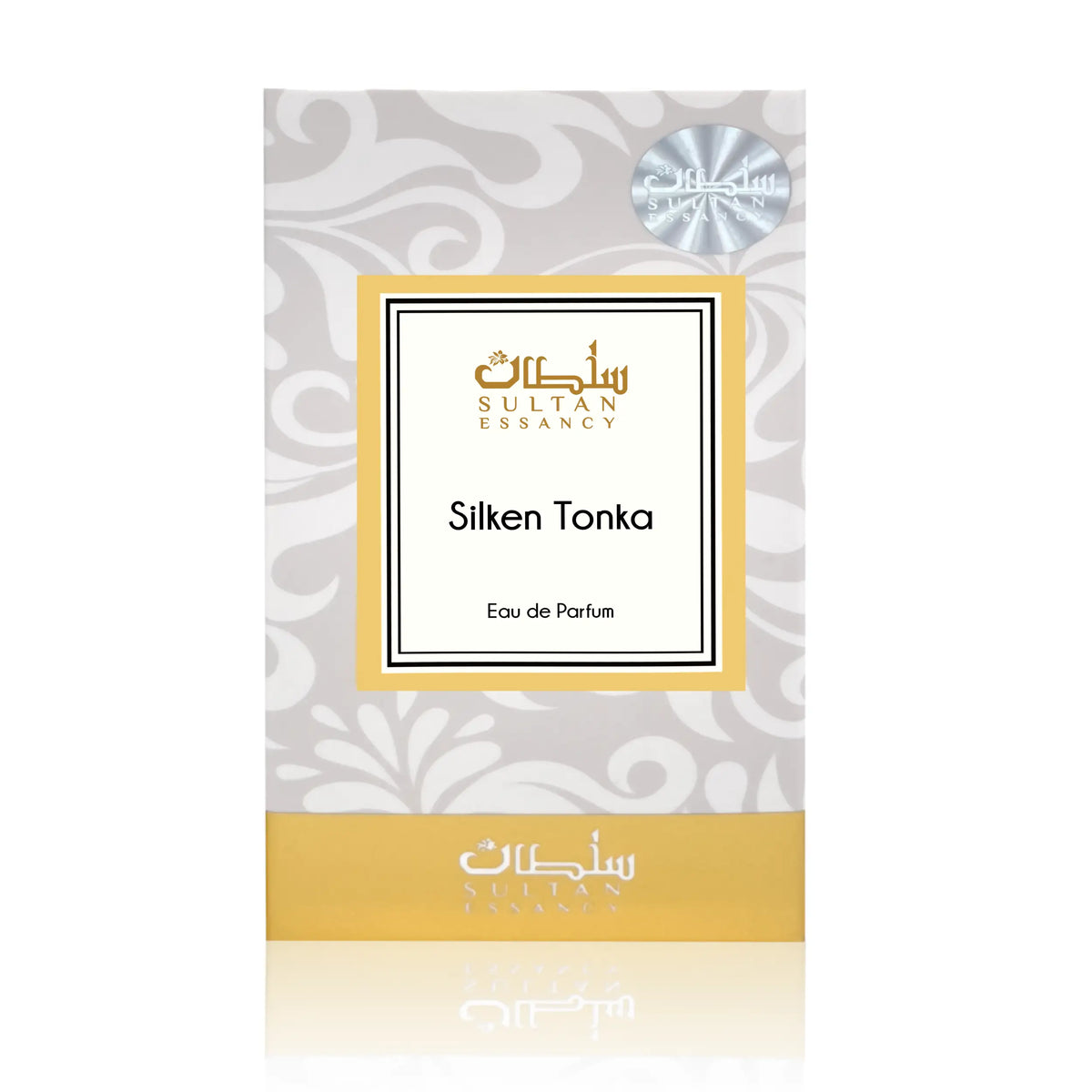 Silken Tonka Eau de Parfum Verpackung von Sultan Essancy für einen warmen Mandel-Tonka-Vanille-Duft mit gourmandigem Charakter